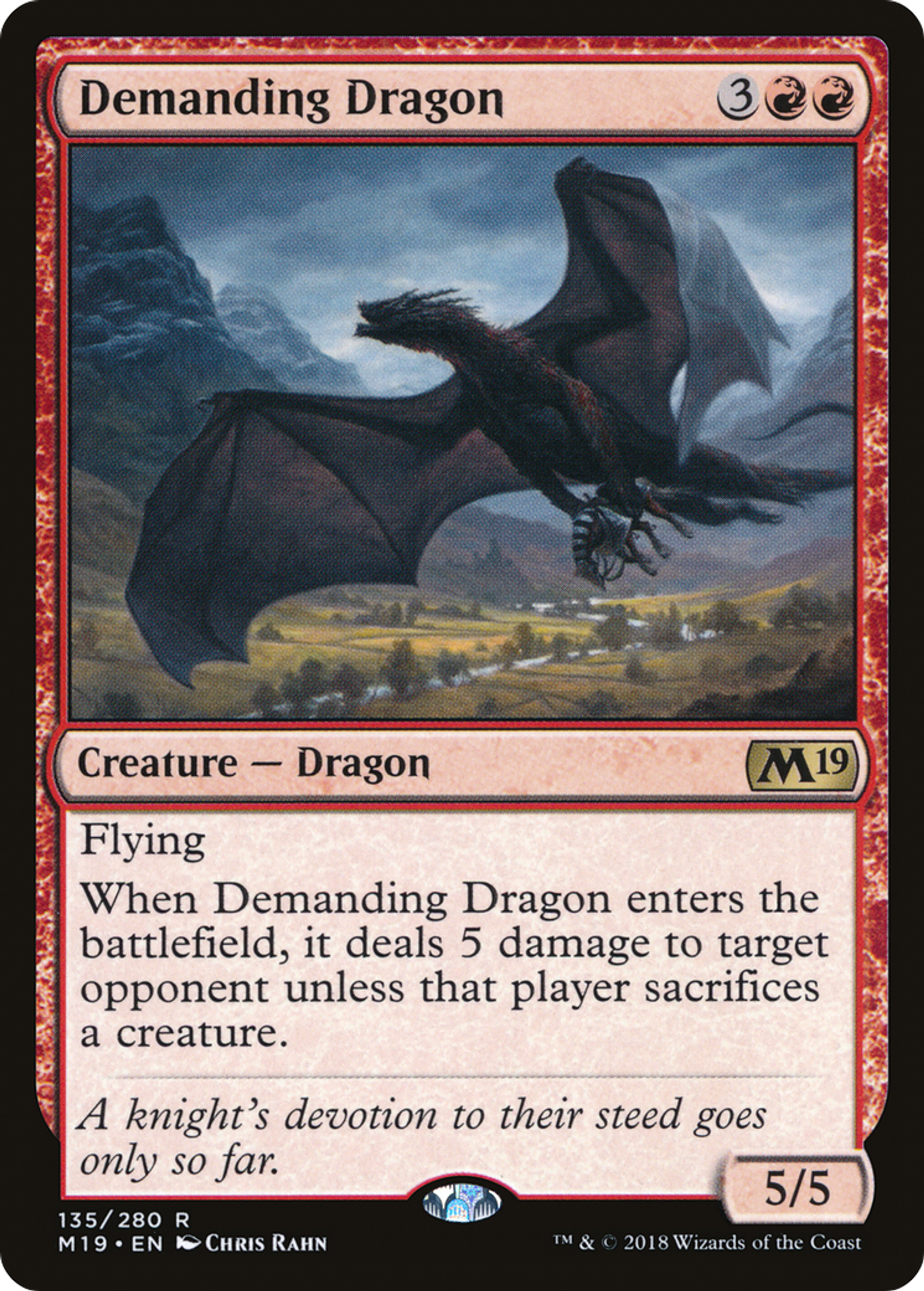 Demanding Dragon — Core Set 2019 — Magic: The Gathering