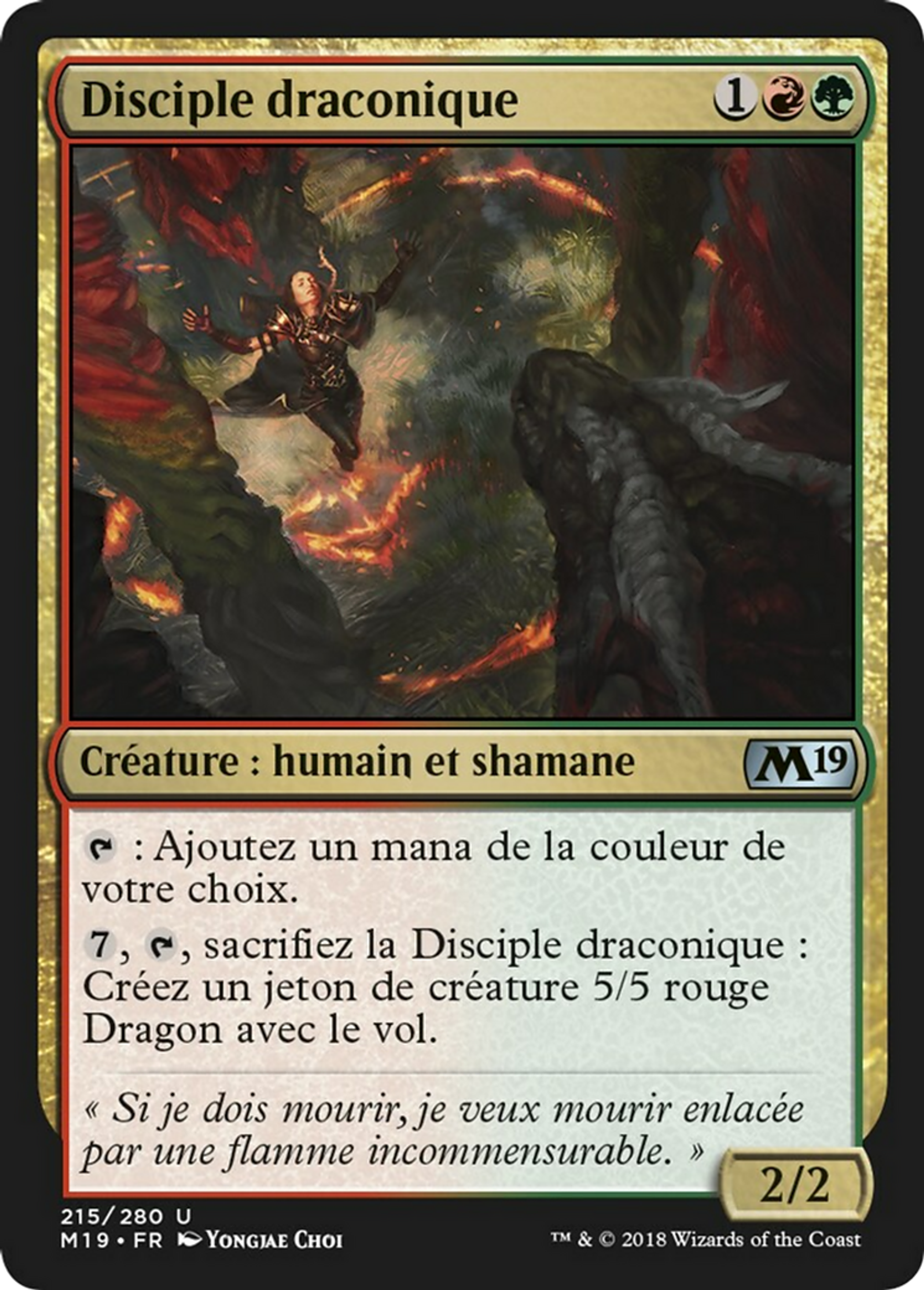 Disciple draconique — Core Set 2019 — Magic: The Gathering