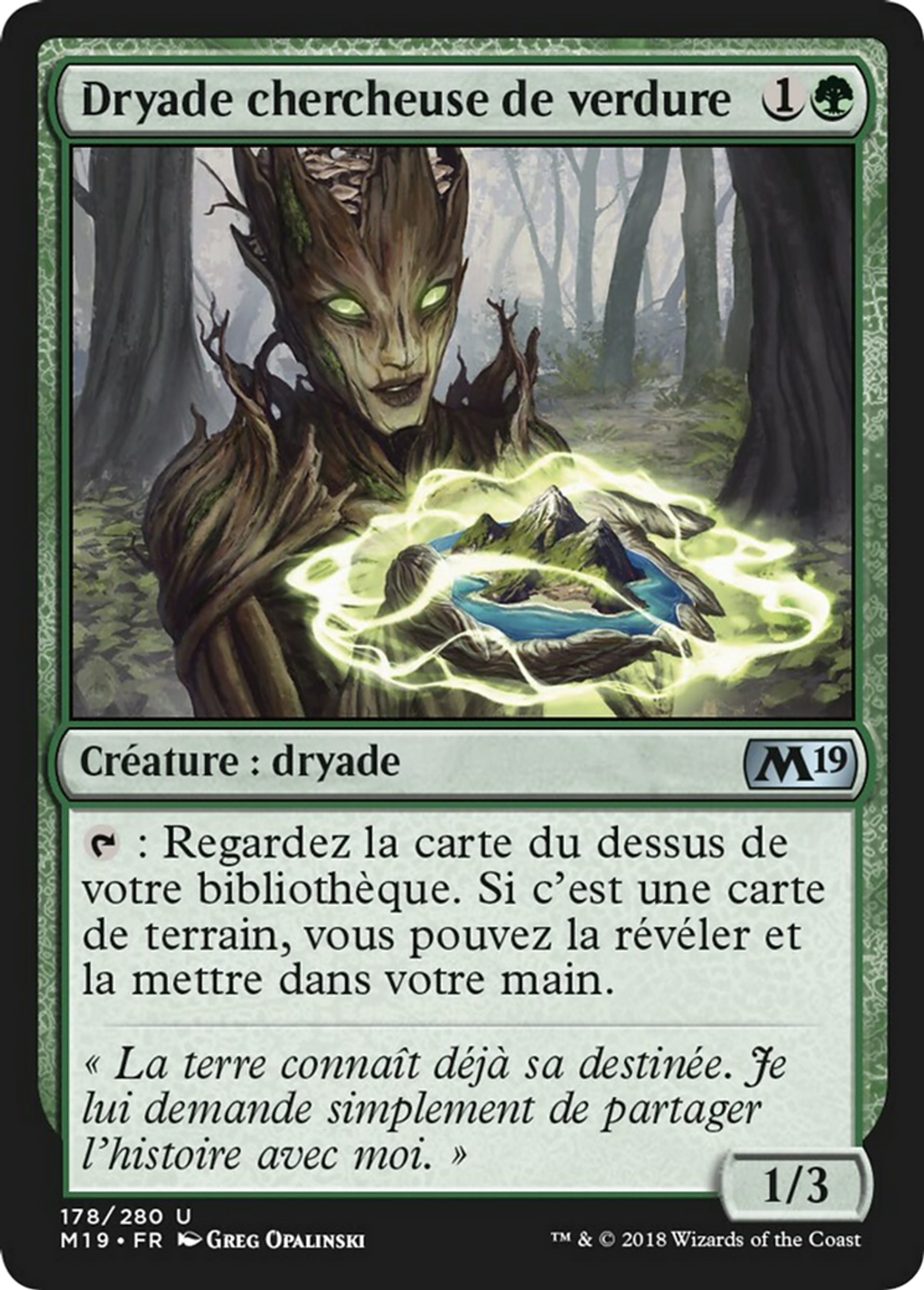 Dryade chercheuse de verdure — Core Set 2019 — Magic: The Gathering