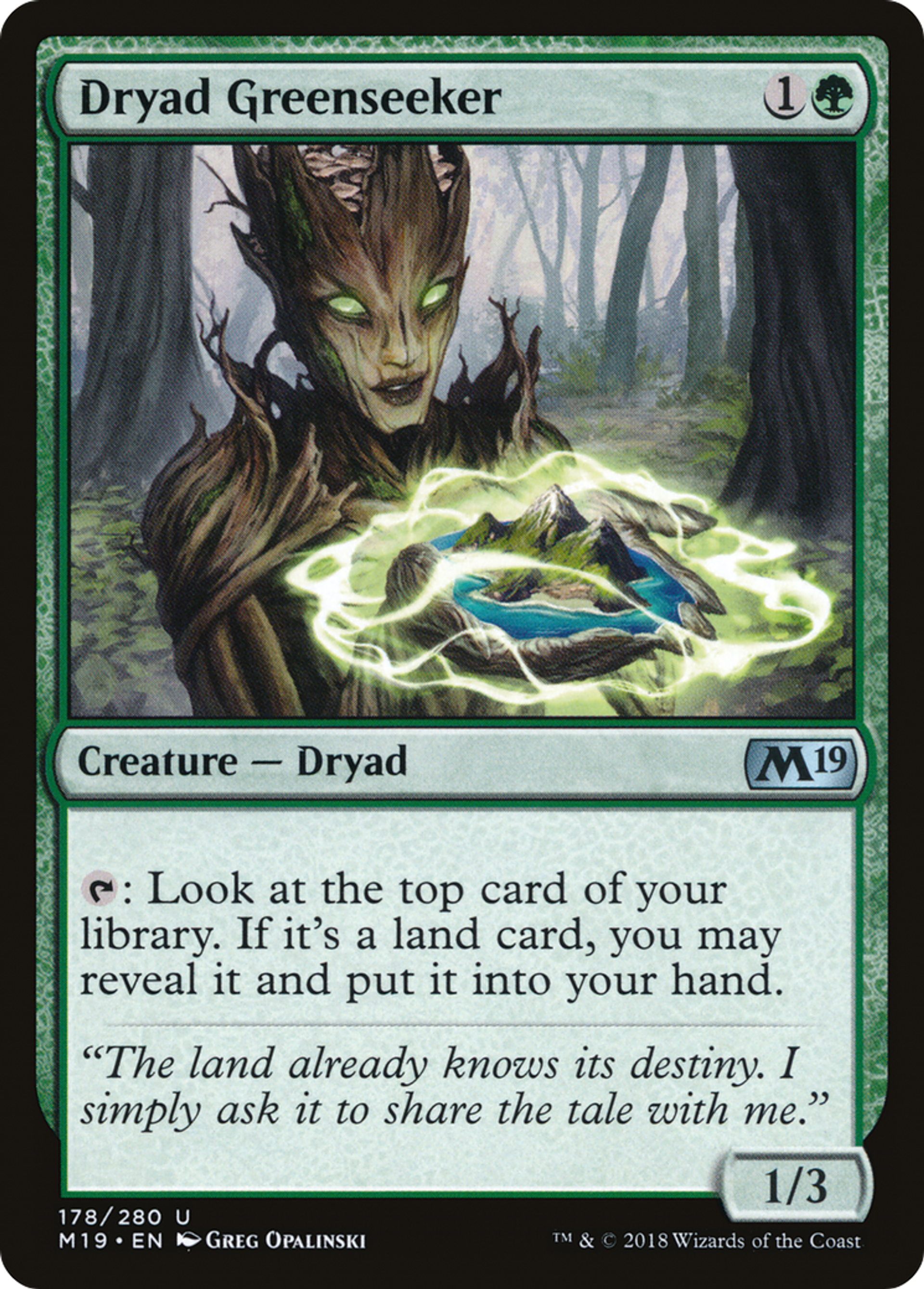 Dryad Greenseeker — Core Set 2019 — Magic: The Gathering