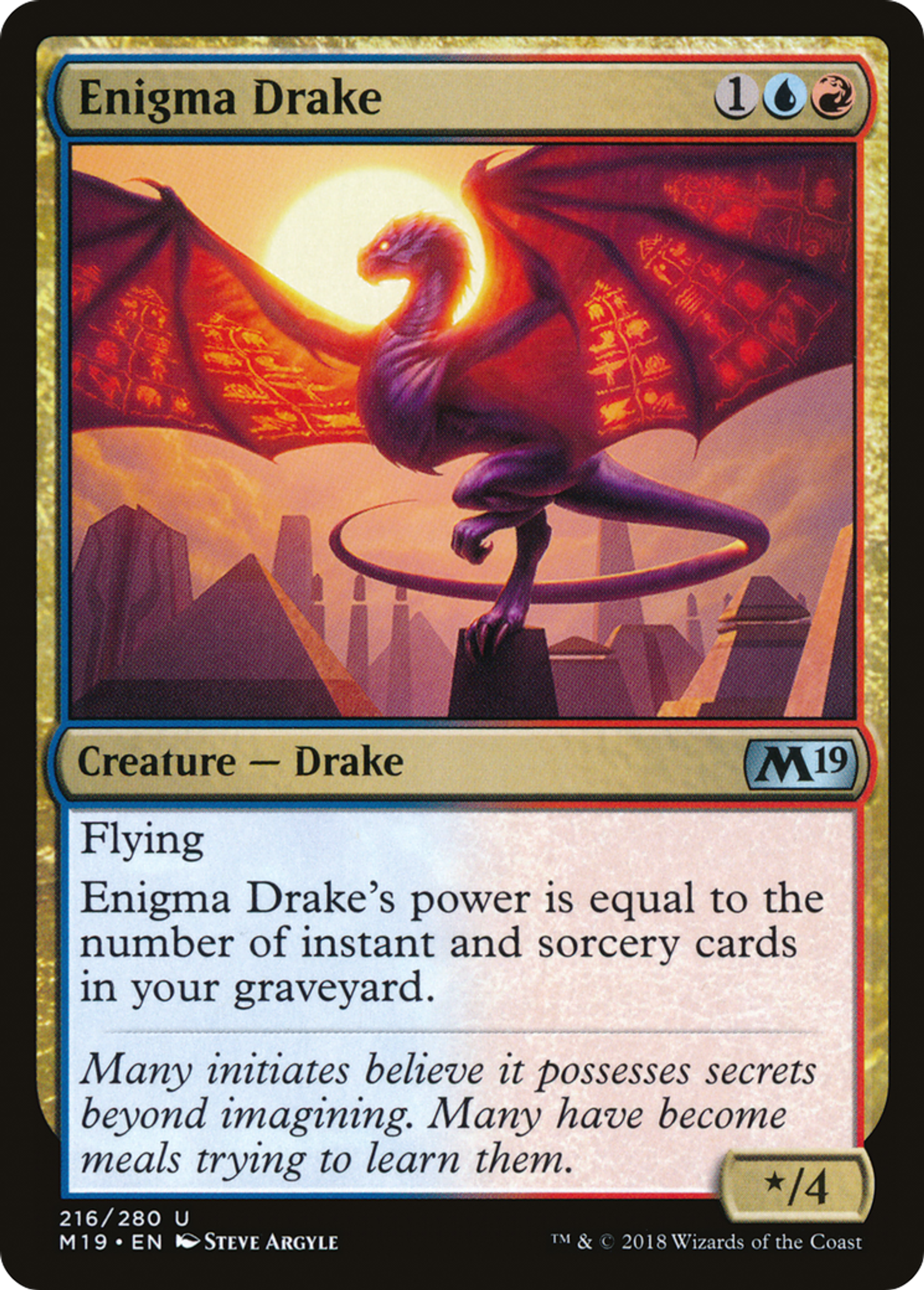 Enigma Drake — Core Set 2019 — Magic: The Gathering