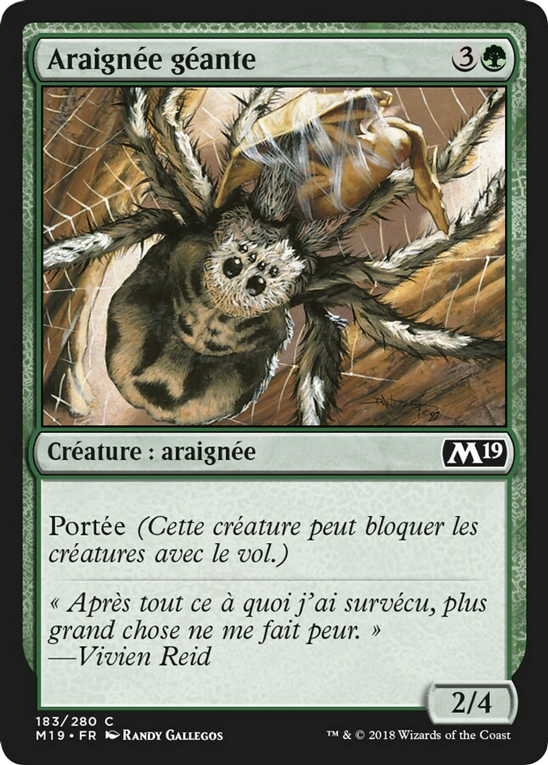 Araignée géante — Core Set 2019 — Magic: The Gathering