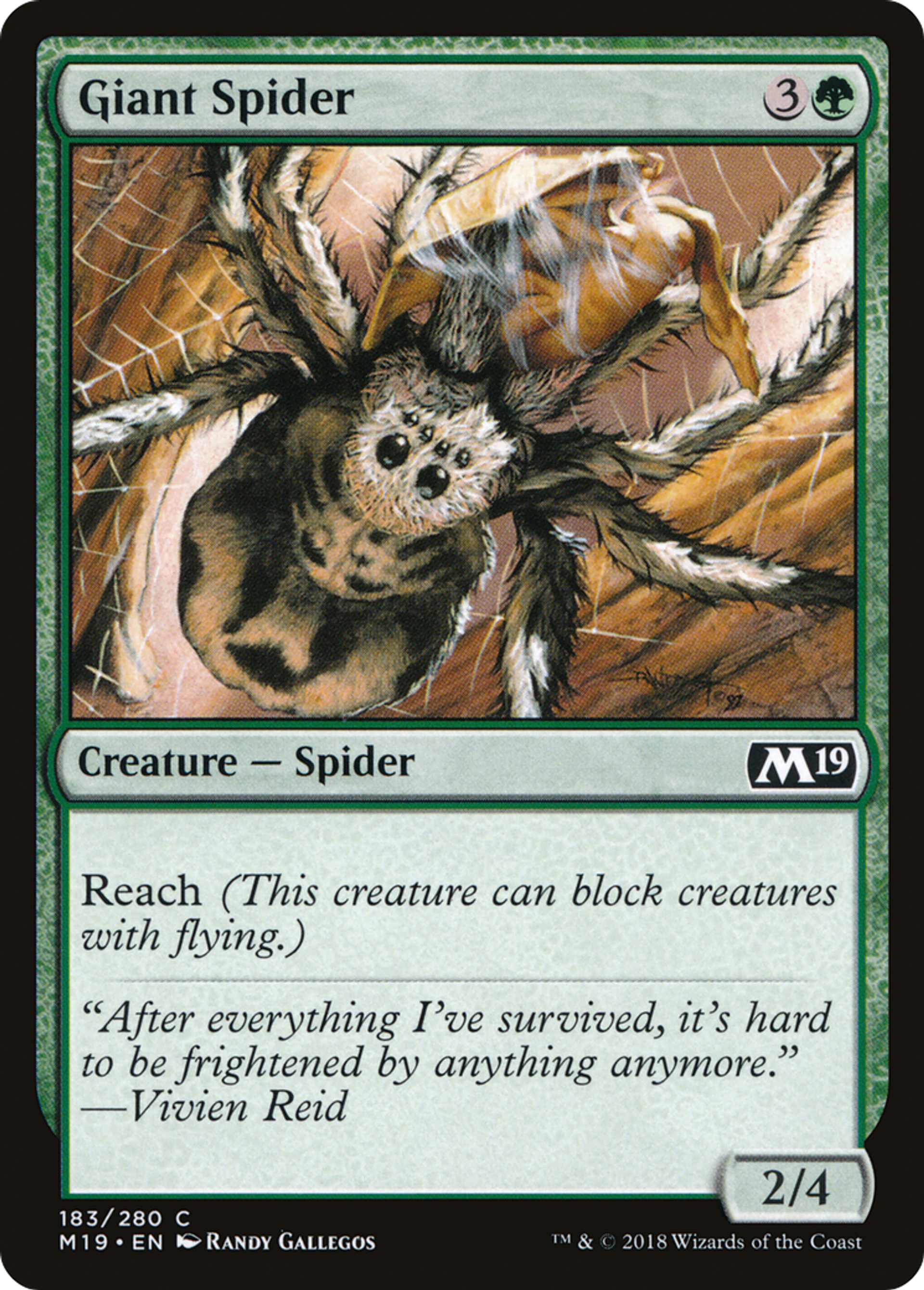 Araignée géante — Core Set 2019 — Magic: The Gathering