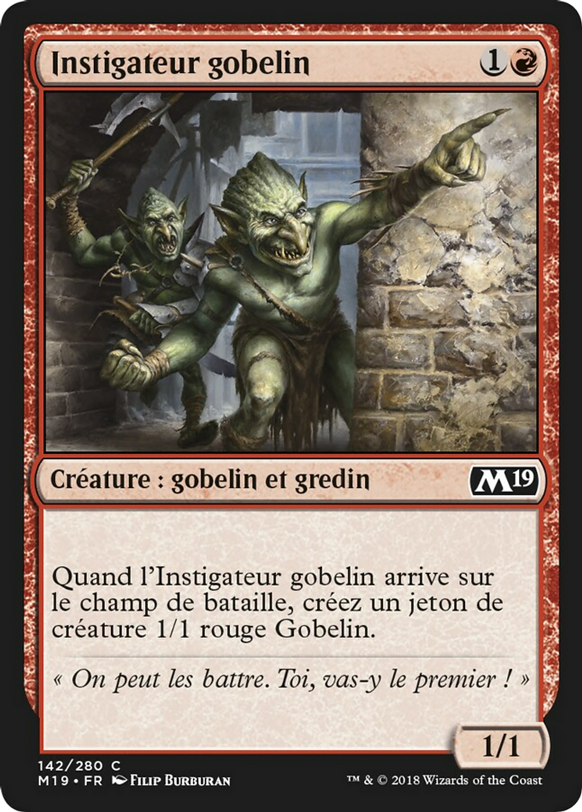 Instigateur gobelin — Core Set 2019 — Magic: The Gathering