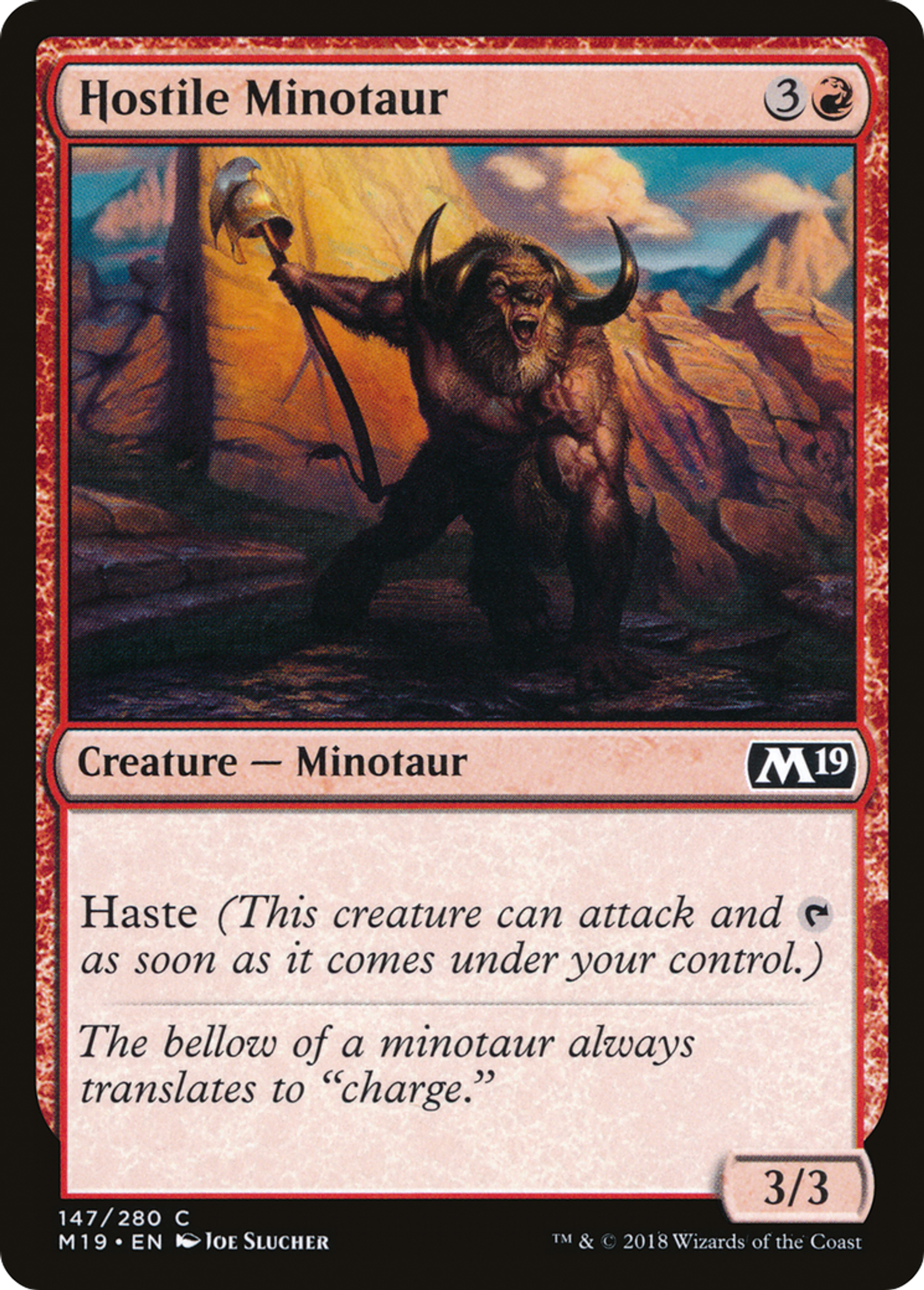 Hostile Minotaur — Core Set 2019 — Magic: The Gathering