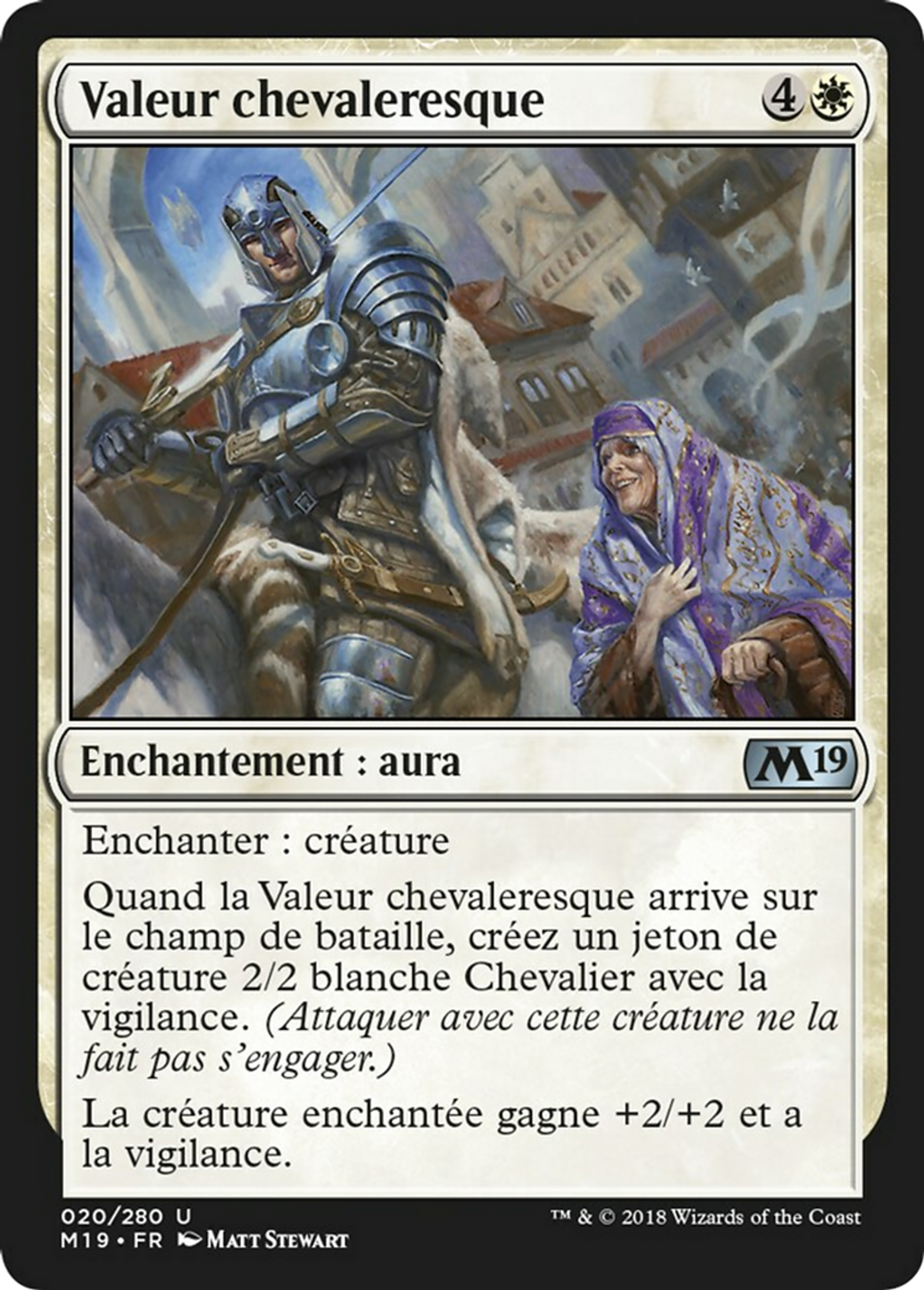 Valeur chevaleresque — Core Set 2019 — Magic: The Gathering