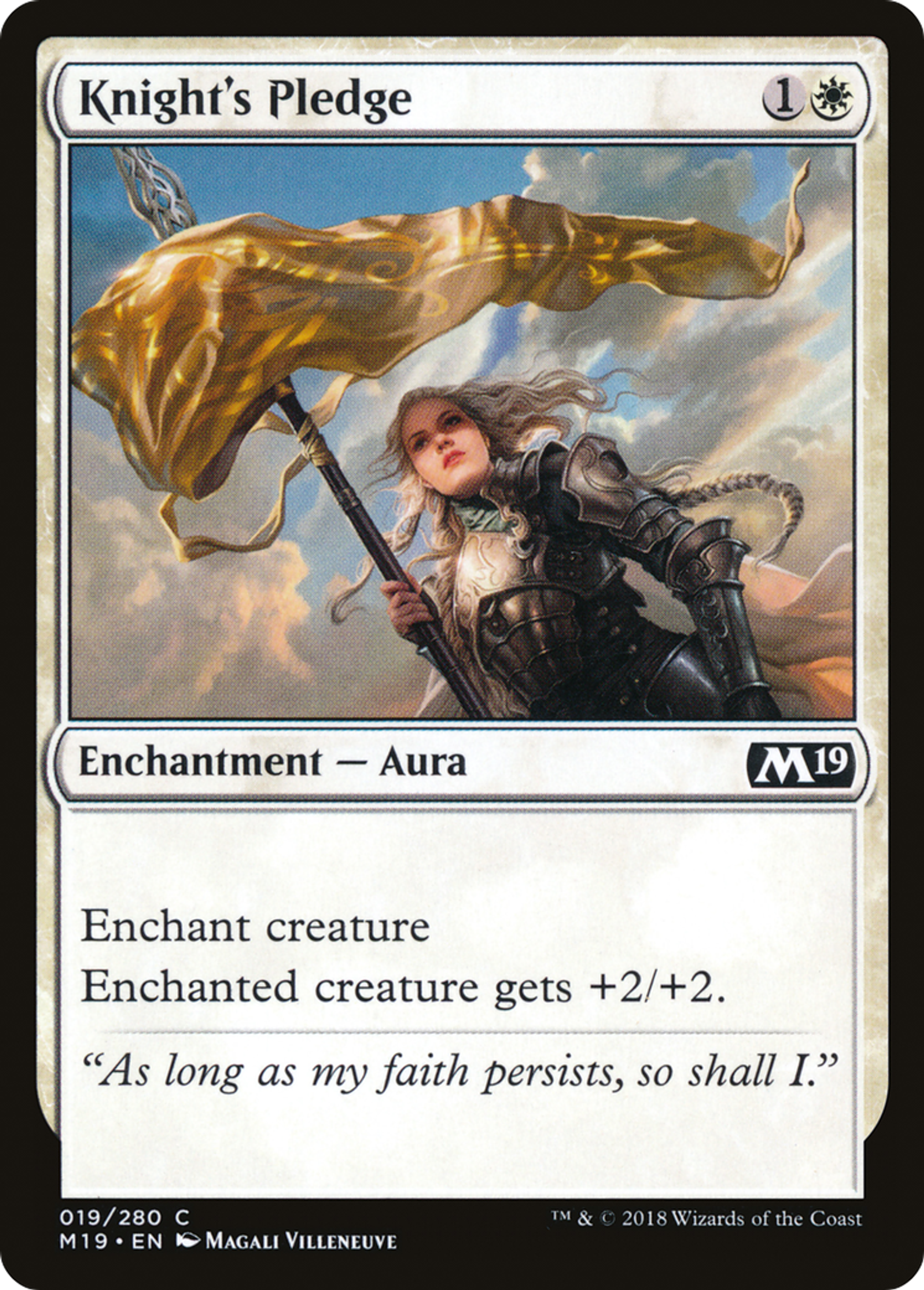 Promesse de la chevalière — Core Set 2019 — Magic: The Gathering