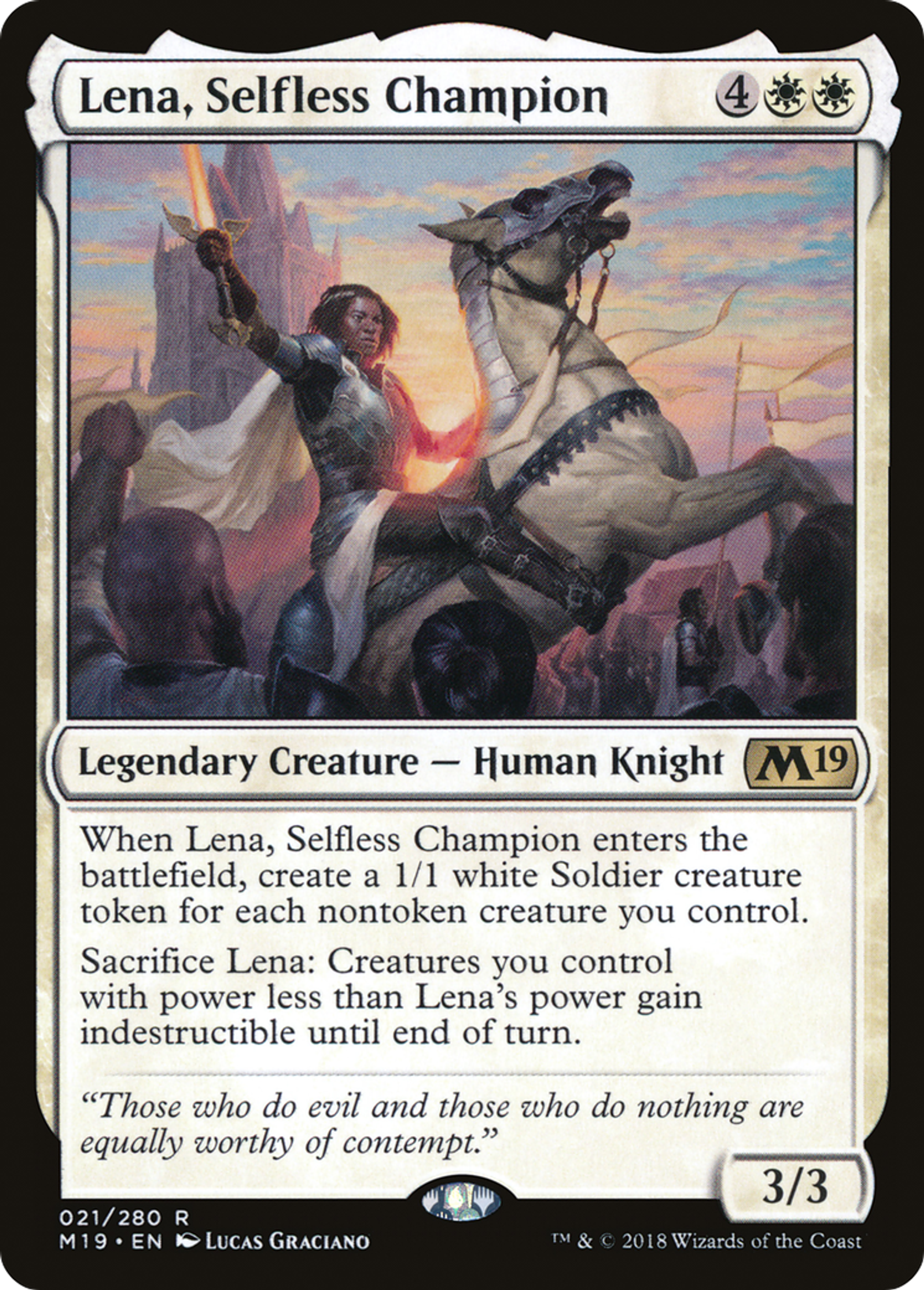 Lena, Selfless Champion — Core Set 2019 — Magic: The Gathering