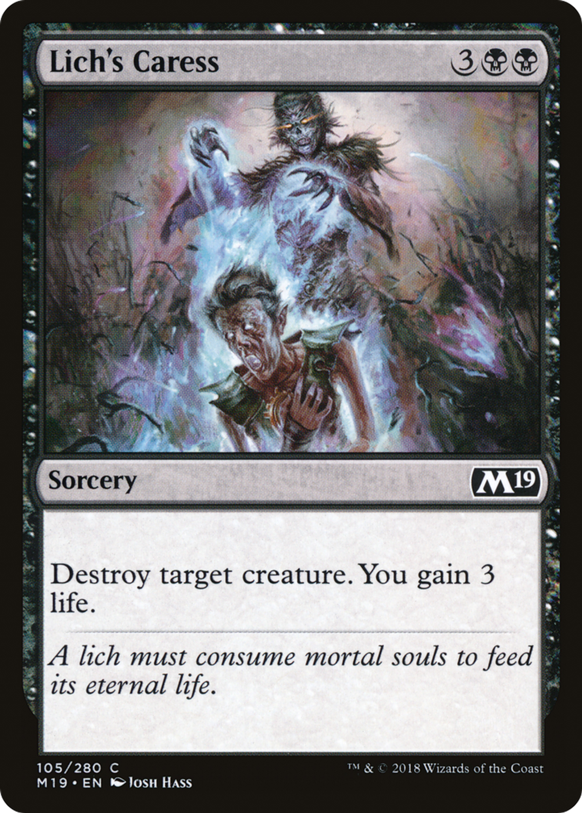 Caresse de la liche — Core Set 2019 — Magic: The Gathering