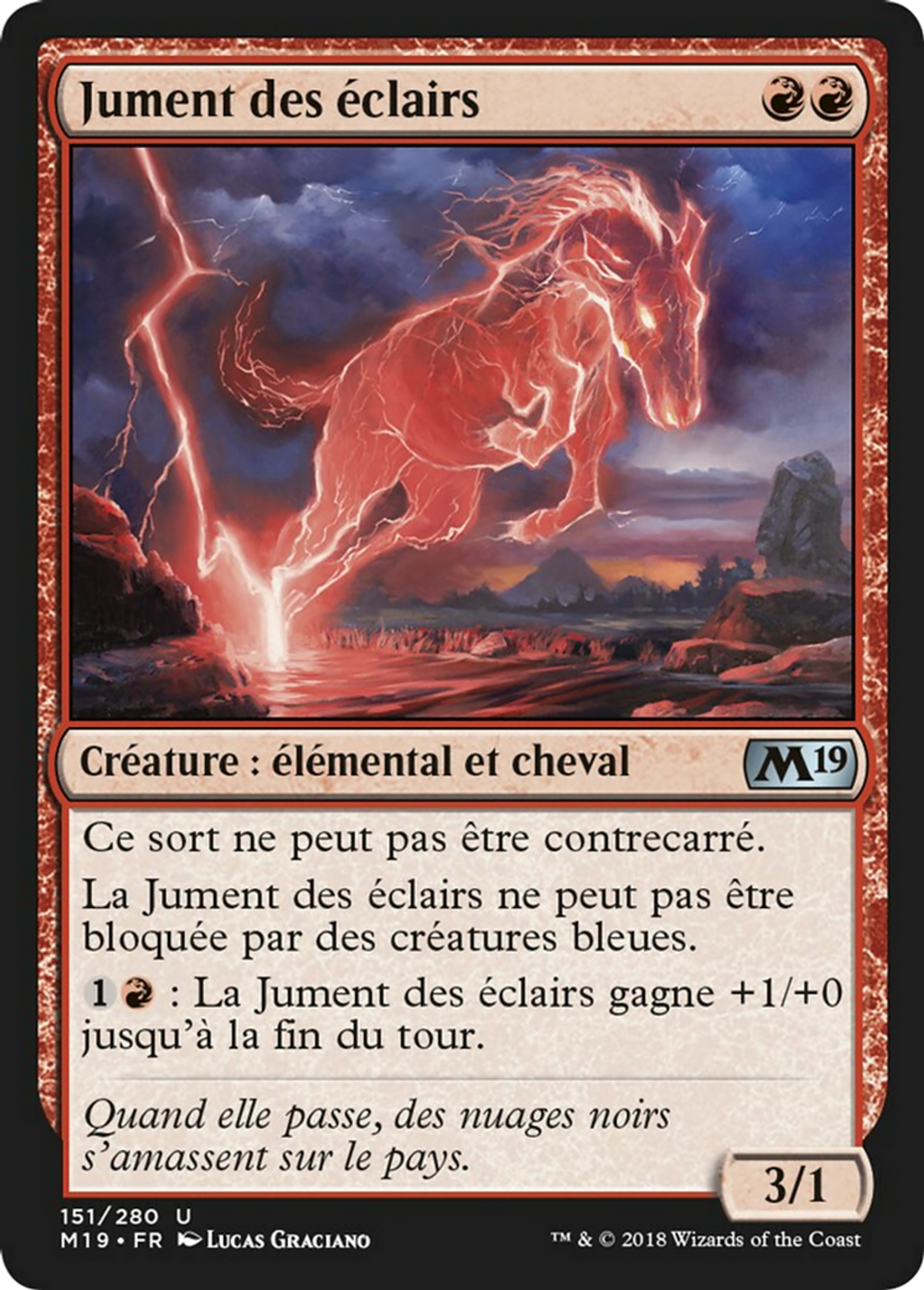 Jument des éclairs — Core Set 2019 — Magic: The Gathering