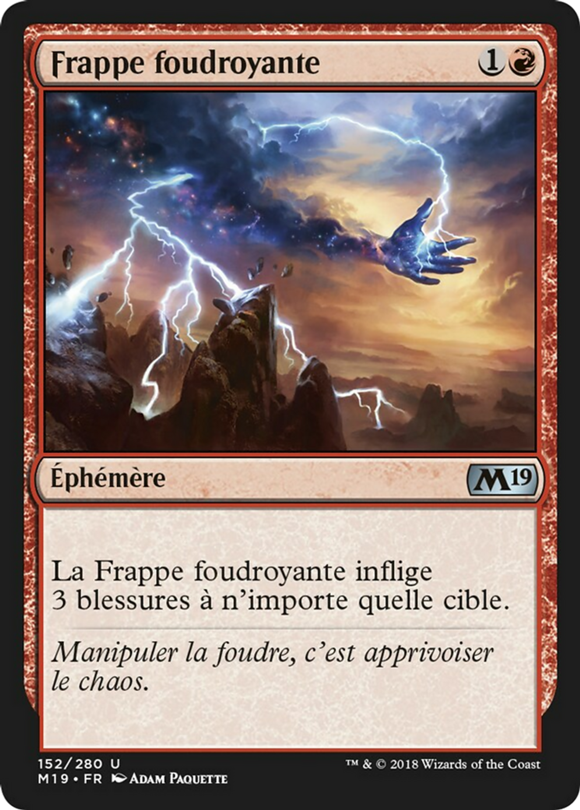 Frappe foudroyante — Core Set 2019 — Magic: The Gathering