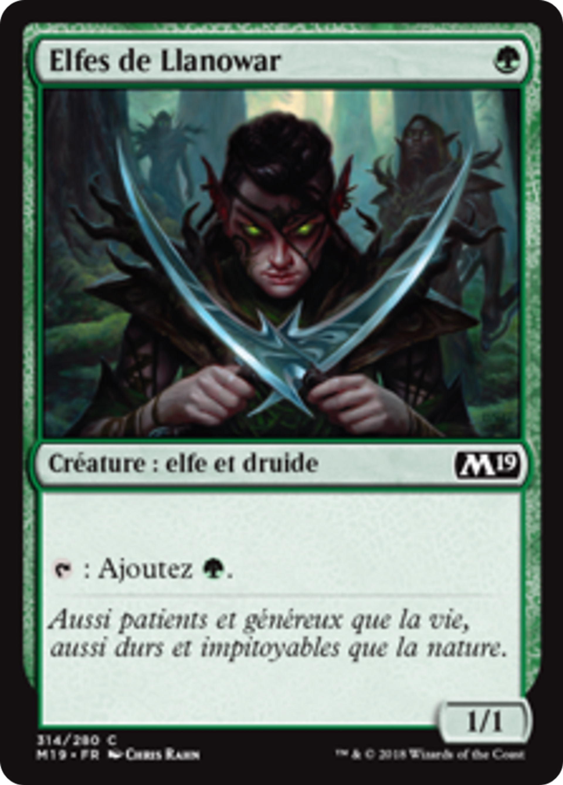 Elfes de Llanowar — Core Set 2019 — Magic: The Gathering