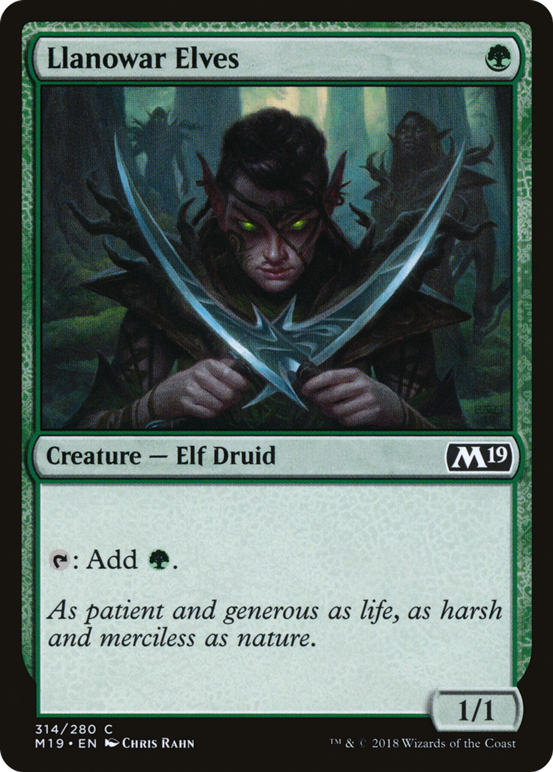 Elfes de Llanowar — Core Set 2019 — Magic: The Gathering