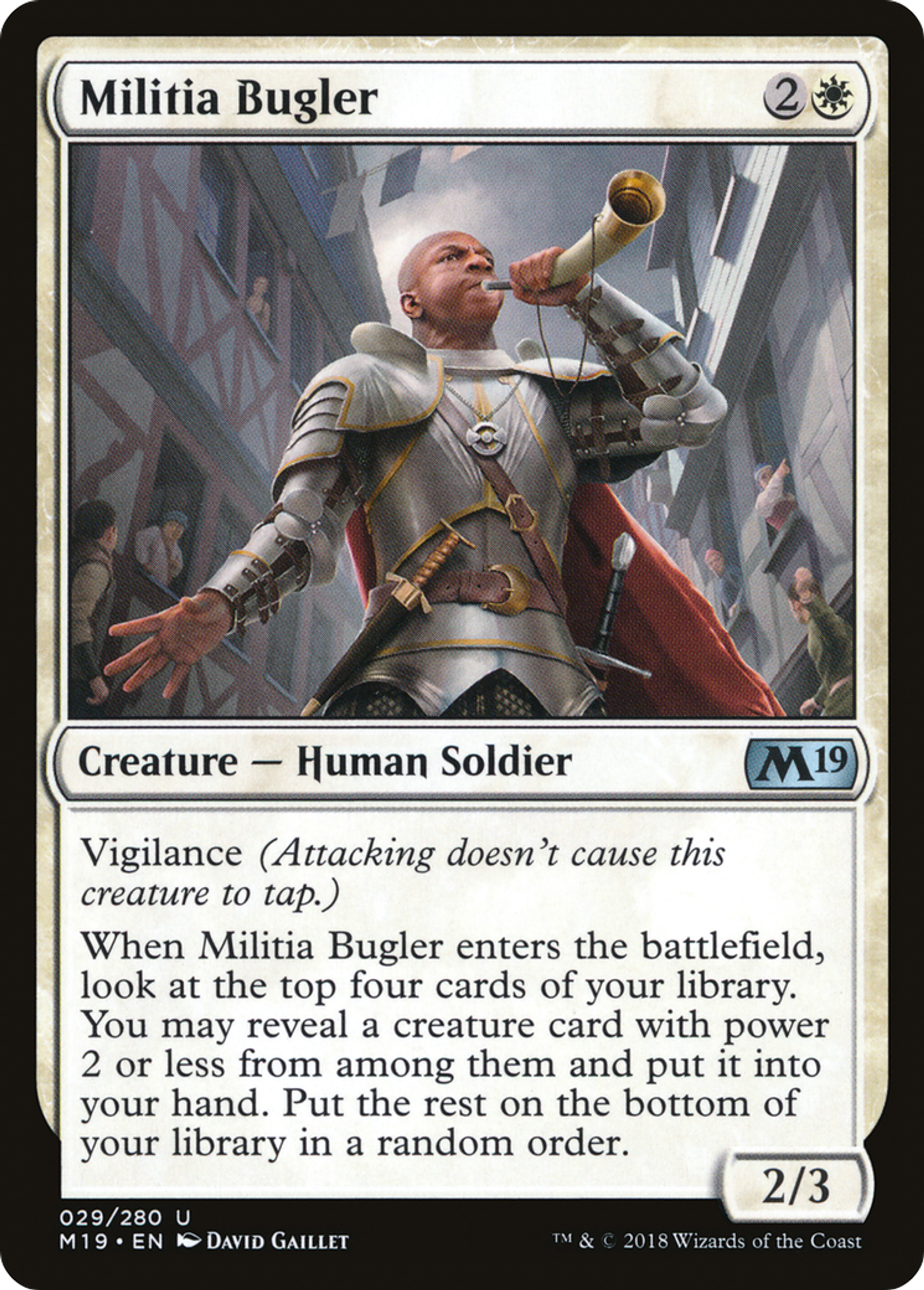 Militia Bugler — Core Set 2019 — Magic: The Gathering
