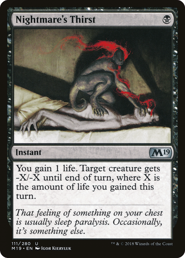 Nightmare's Thirst — Core Set 2019 — Magic: The Gathering