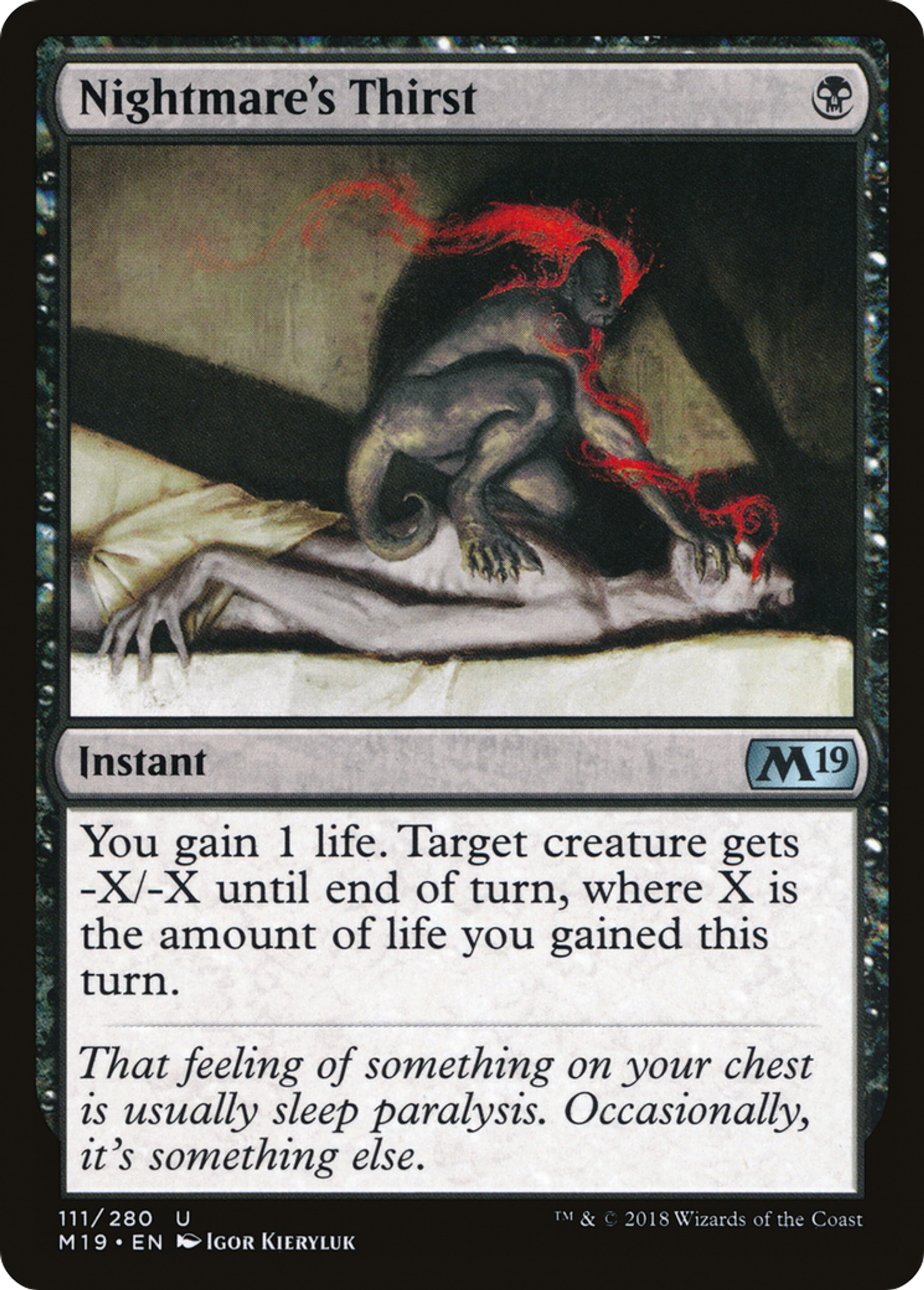 Nightmare's Thirst — Core Set 2019 — Magic: The Gathering