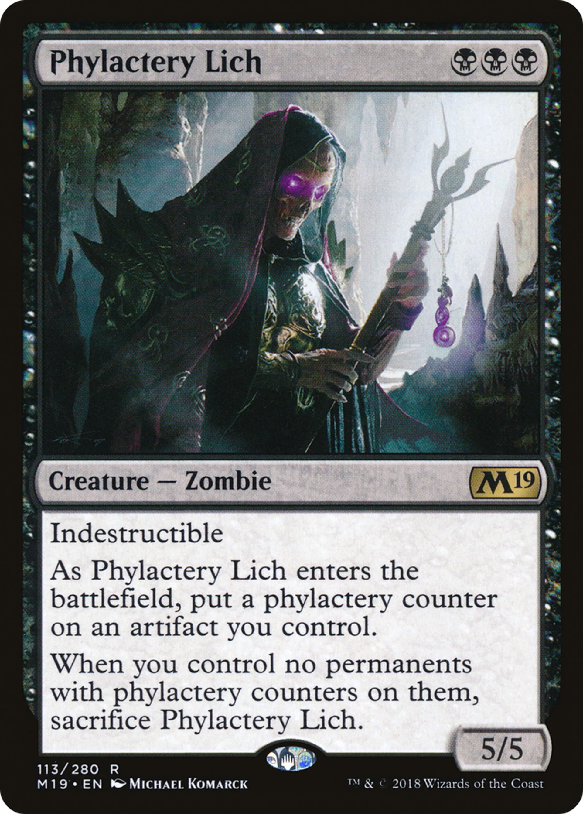 Phylactery Lich — Core Set 2019 — Magic: The Gathering