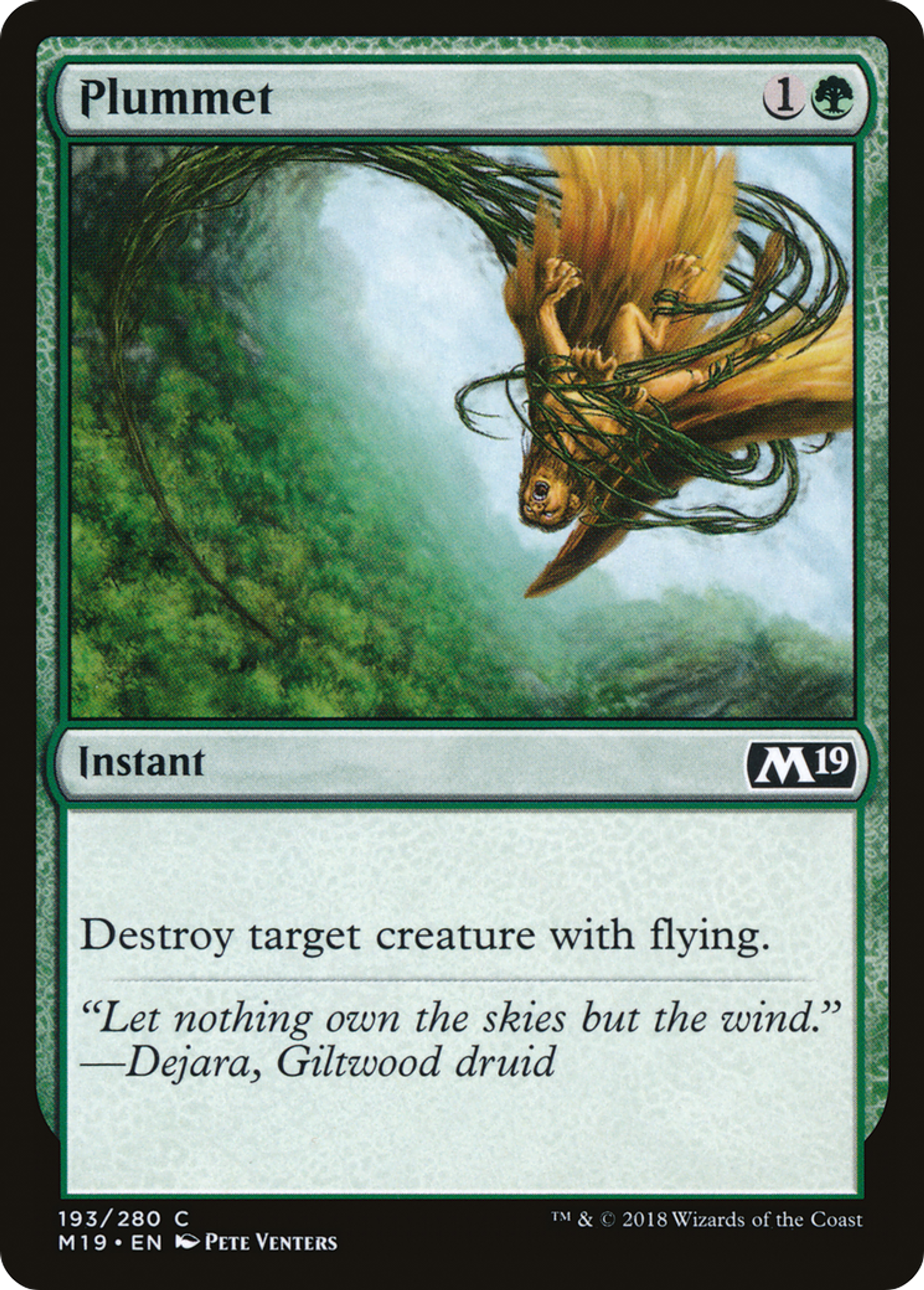 Plummet — Core Set 2019 — Magic: The Gathering