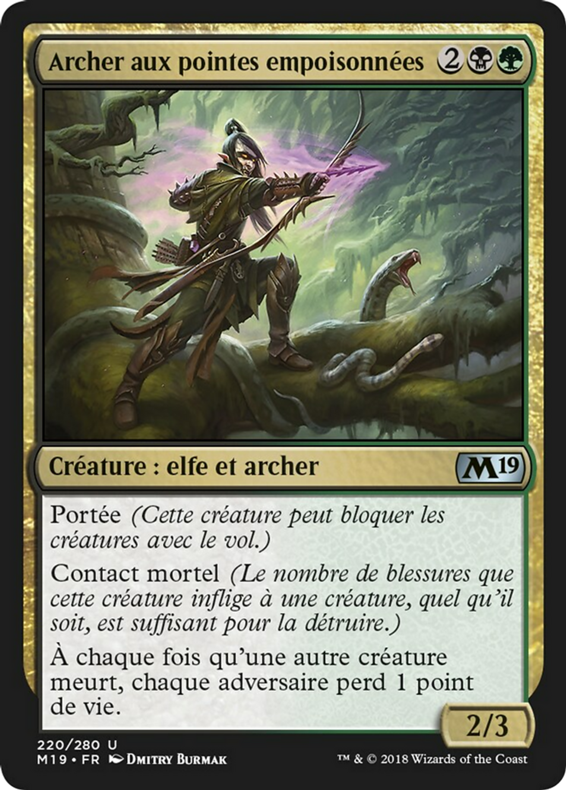 Archer aux pointes empoisonnées — Core Set 2019 — Magic: The Gathering