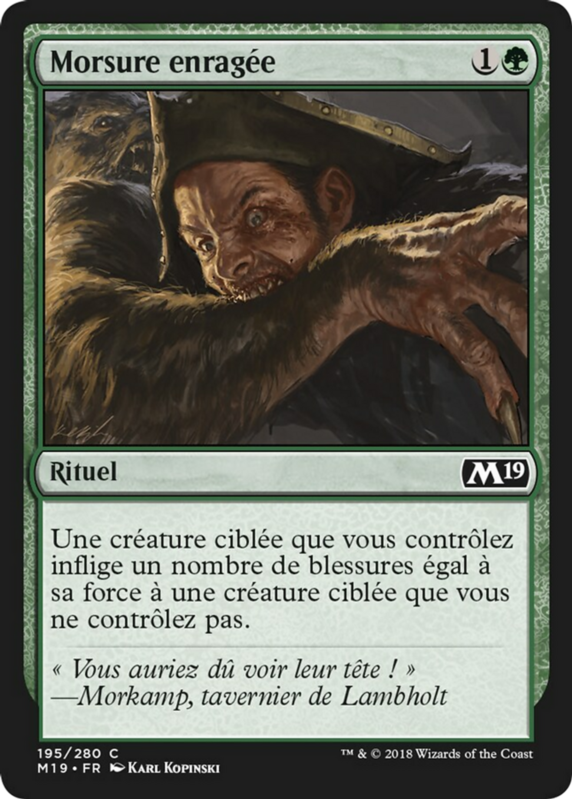 Morsure enragée — Core Set 2019 — Magic: The Gathering