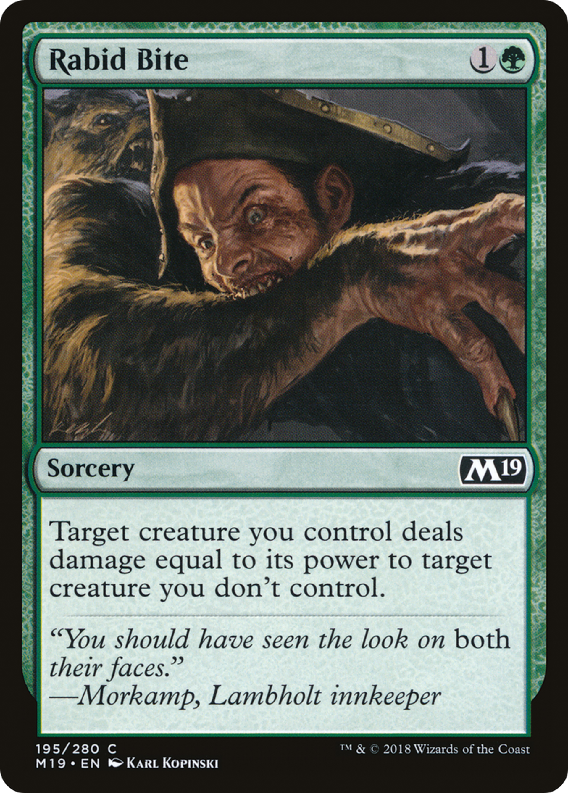 Rabid Bite — Core Set 2019 — Magic: The Gathering