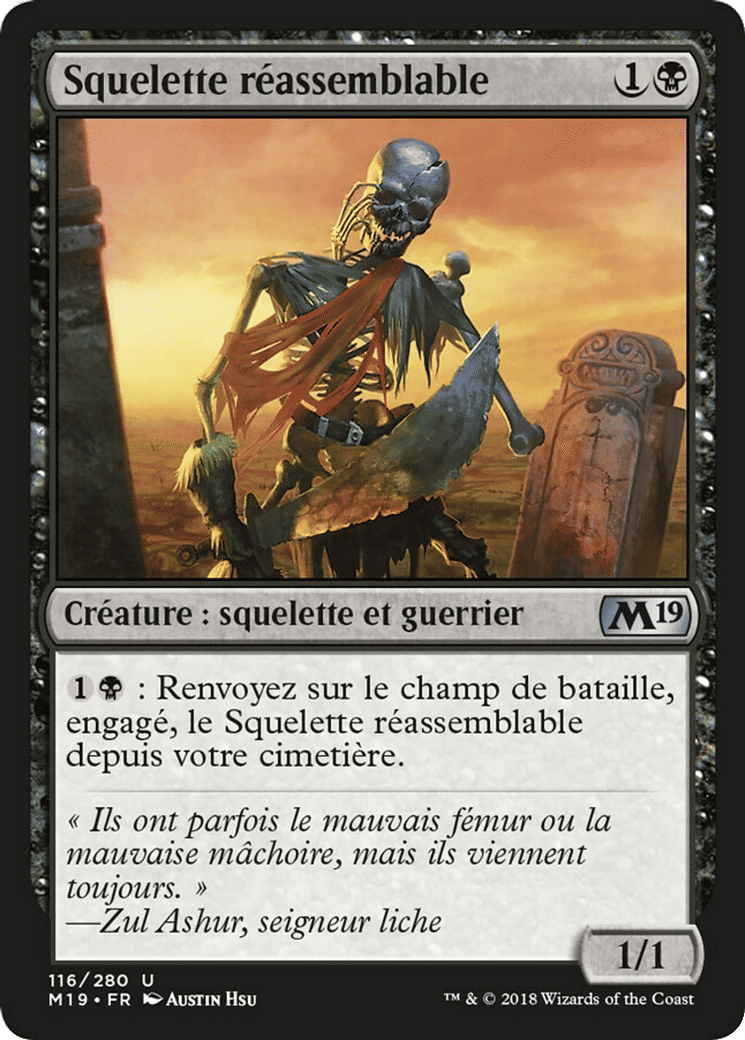 Squelette réassemblable — Core Set 2019 — Magic: The Gathering