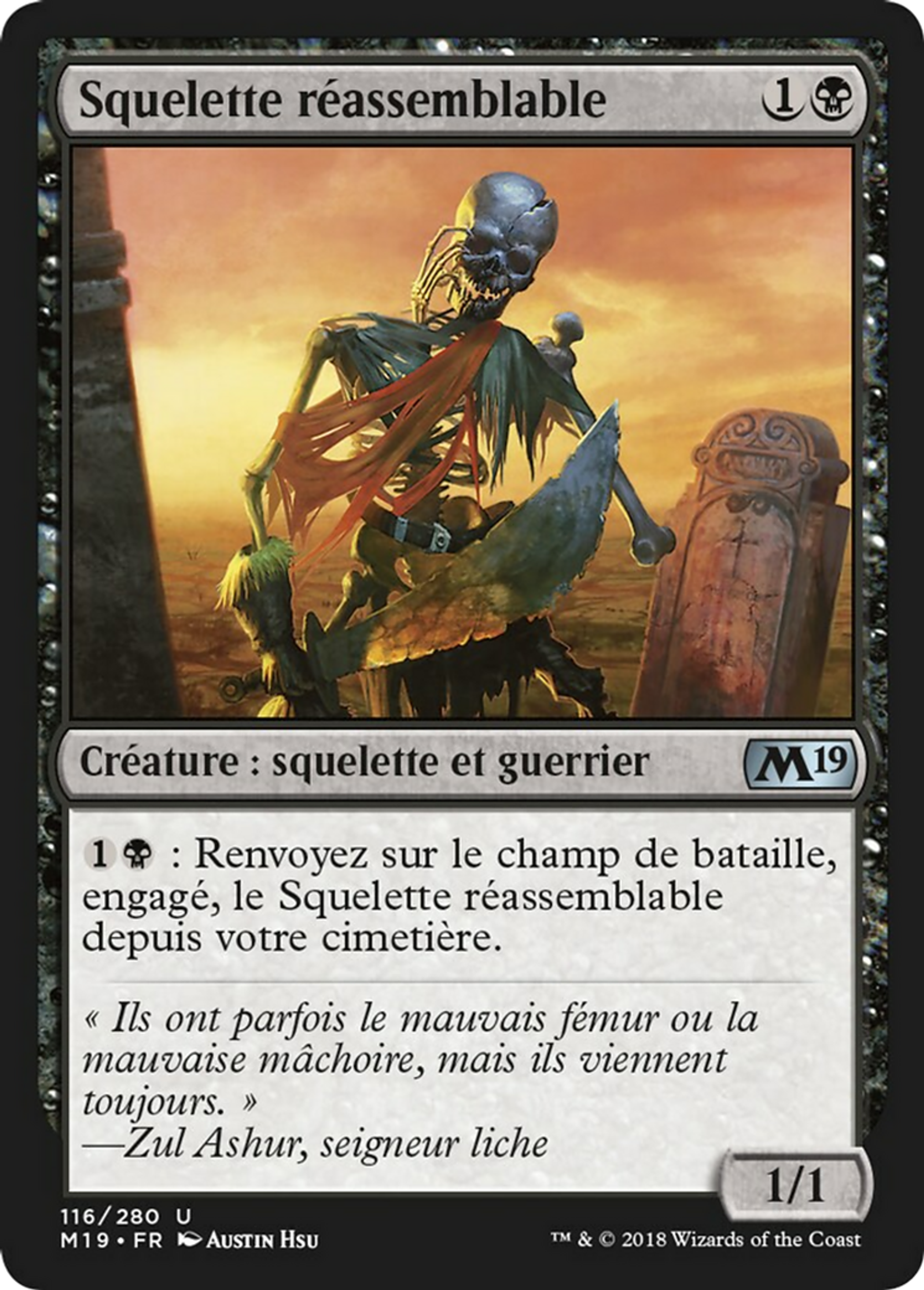 Squelette réassemblable — Core Set 2019 — Magic: The Gathering