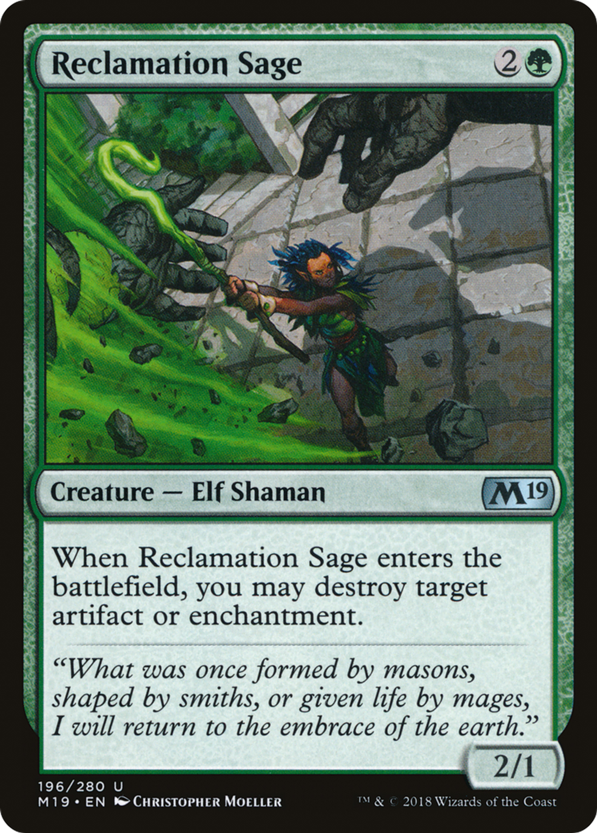 Reclamation Sage — Core Set 2019 — Magic: The Gathering