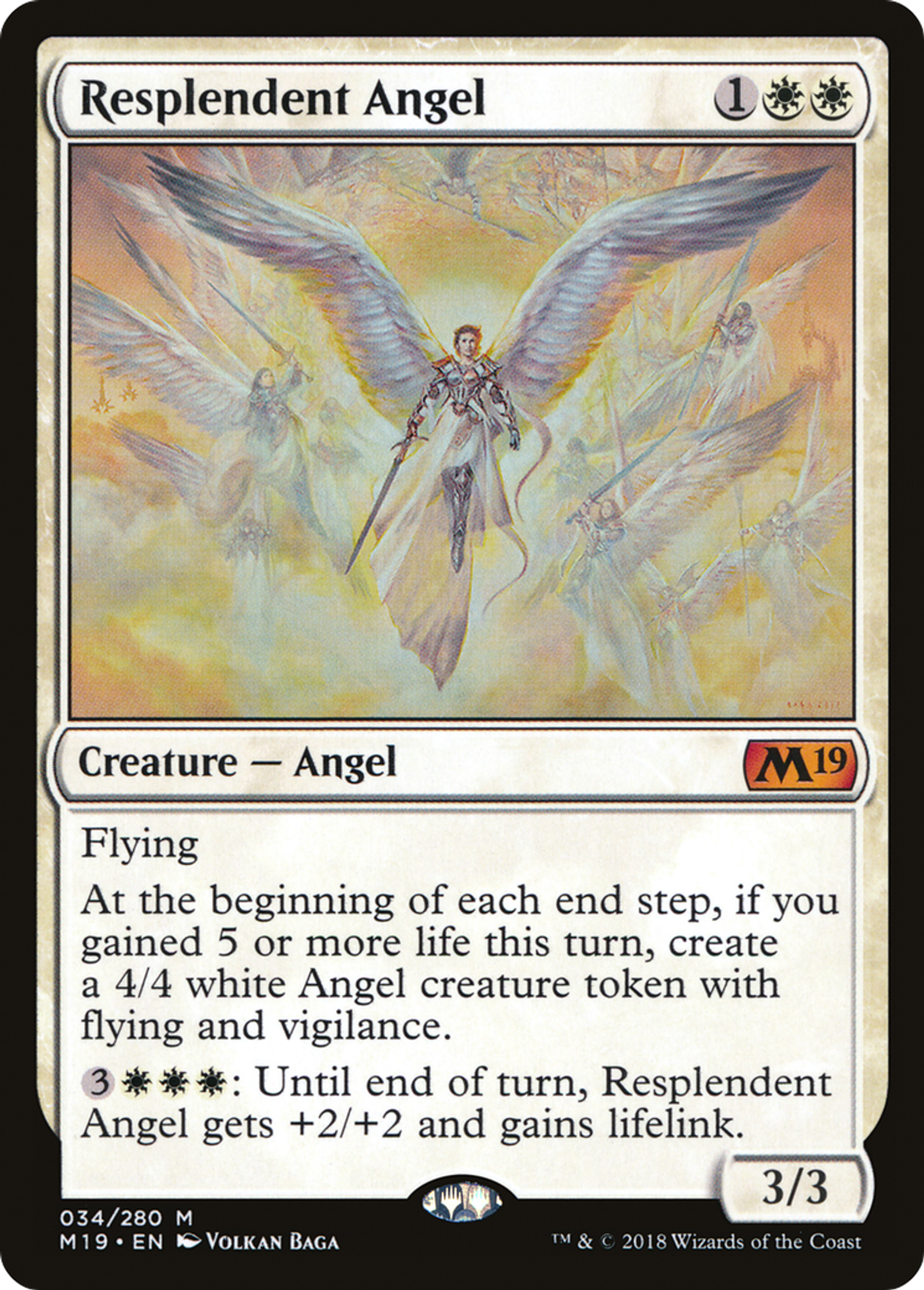 Resplendent Angel — Core Set 2019 — Magic: The Gathering