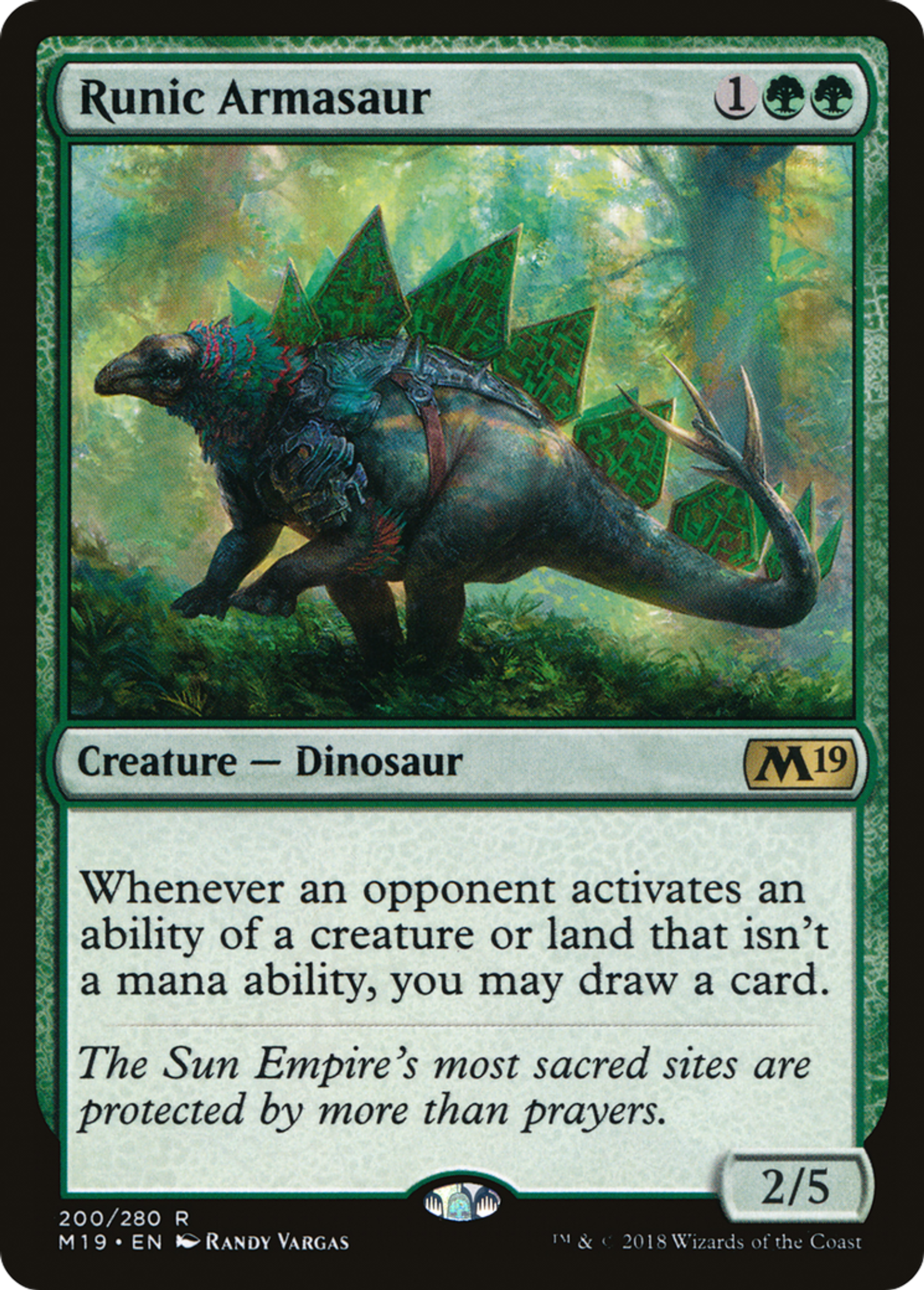 Runic Armasaur — Core Set 2019 — Magic: The Gathering