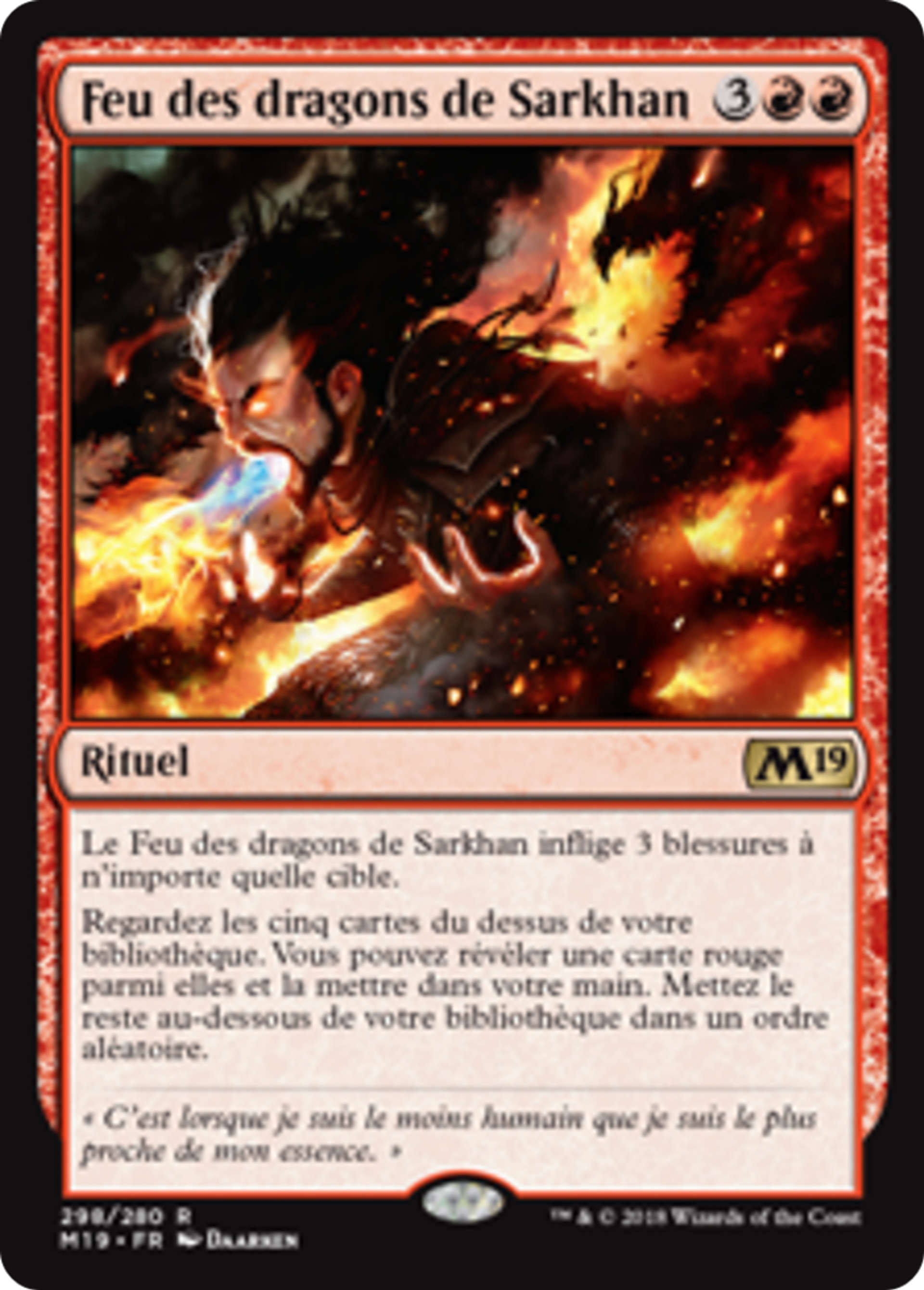 Feu des dragons de Sarkhan — Core Set 2019 — Magic: The Gathering