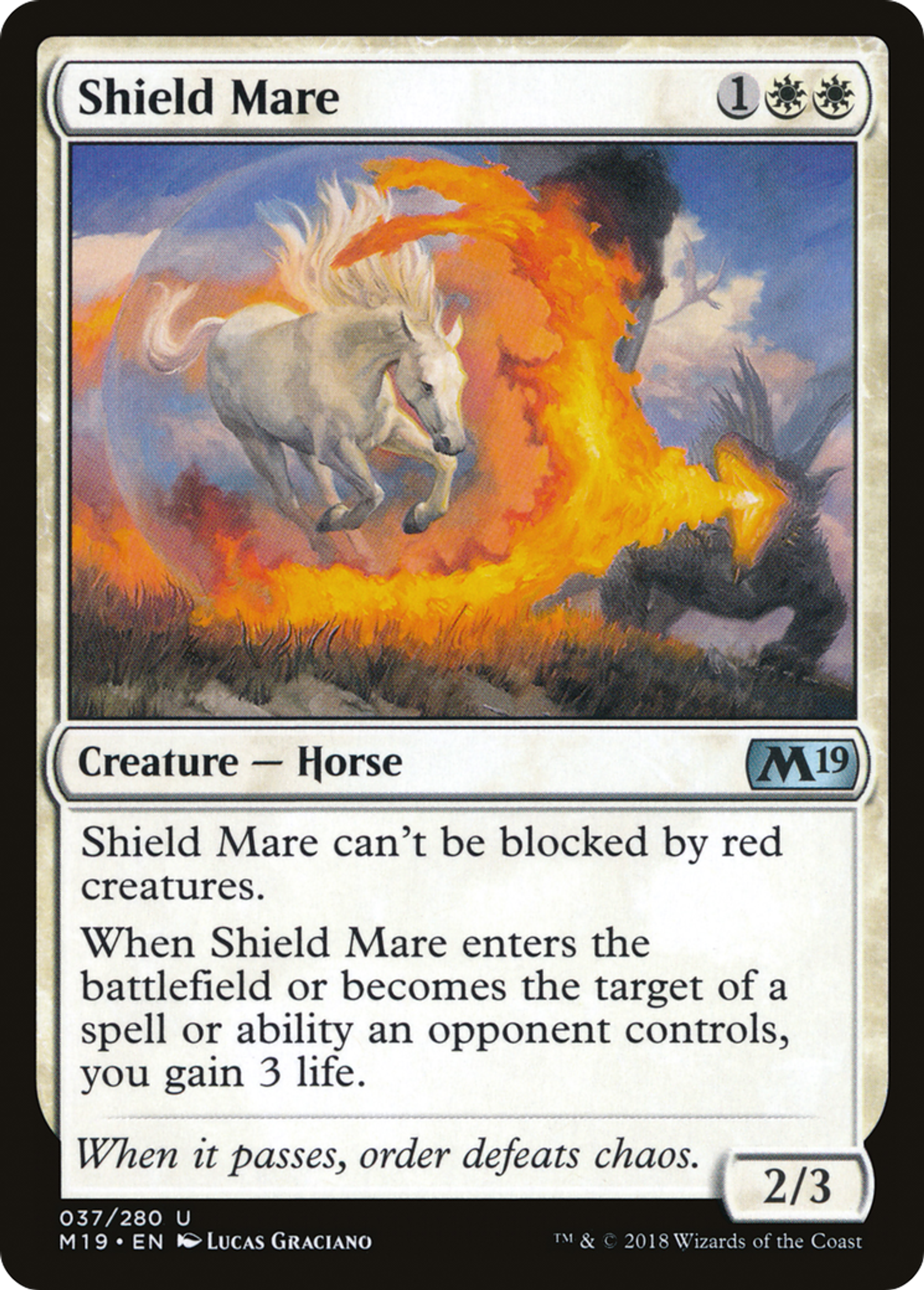 Shield Mare — Core Set 2019 — Magic: The Gathering