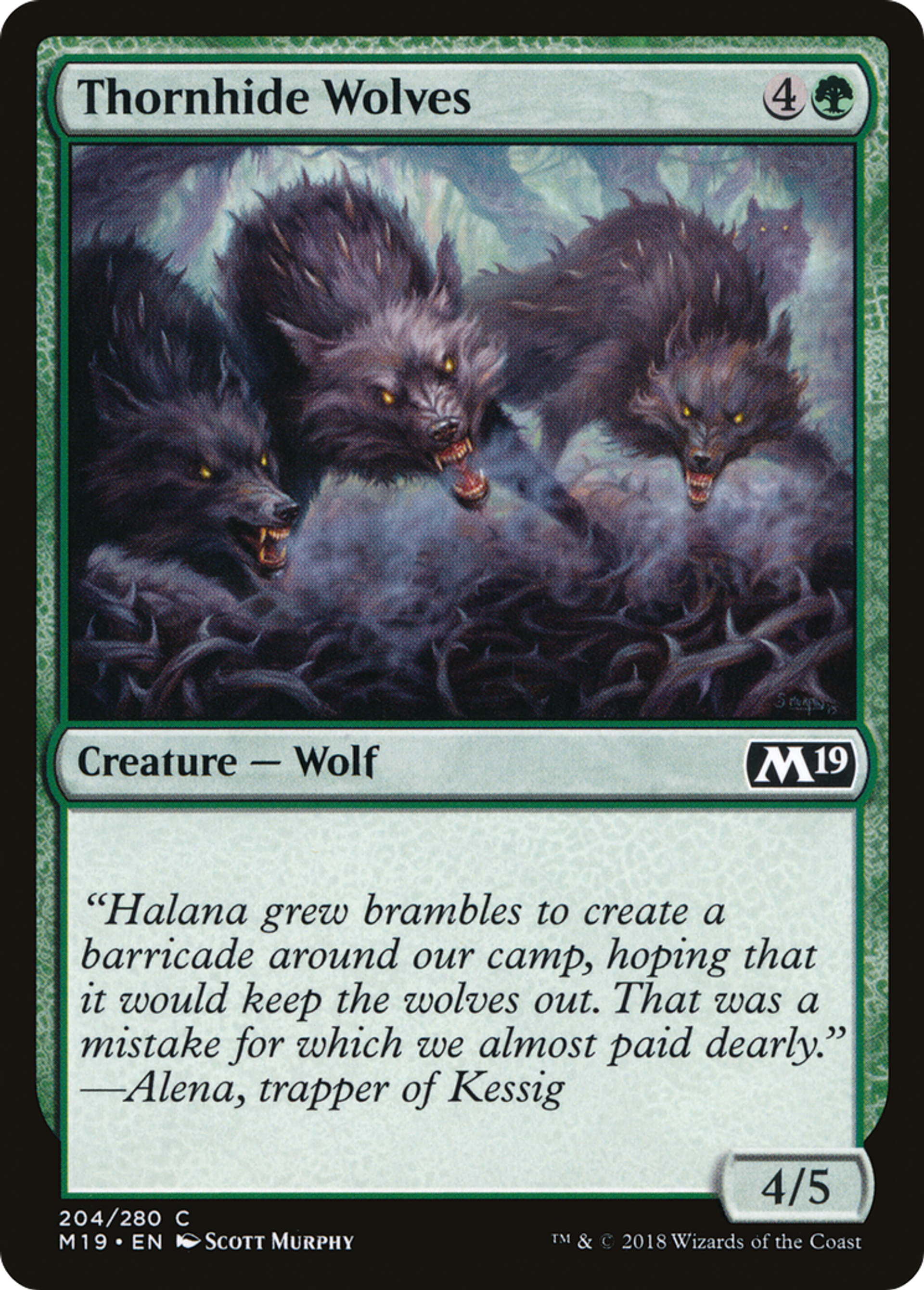 Thornhide Wolves — Core Set 2019 — Magic: The Gathering