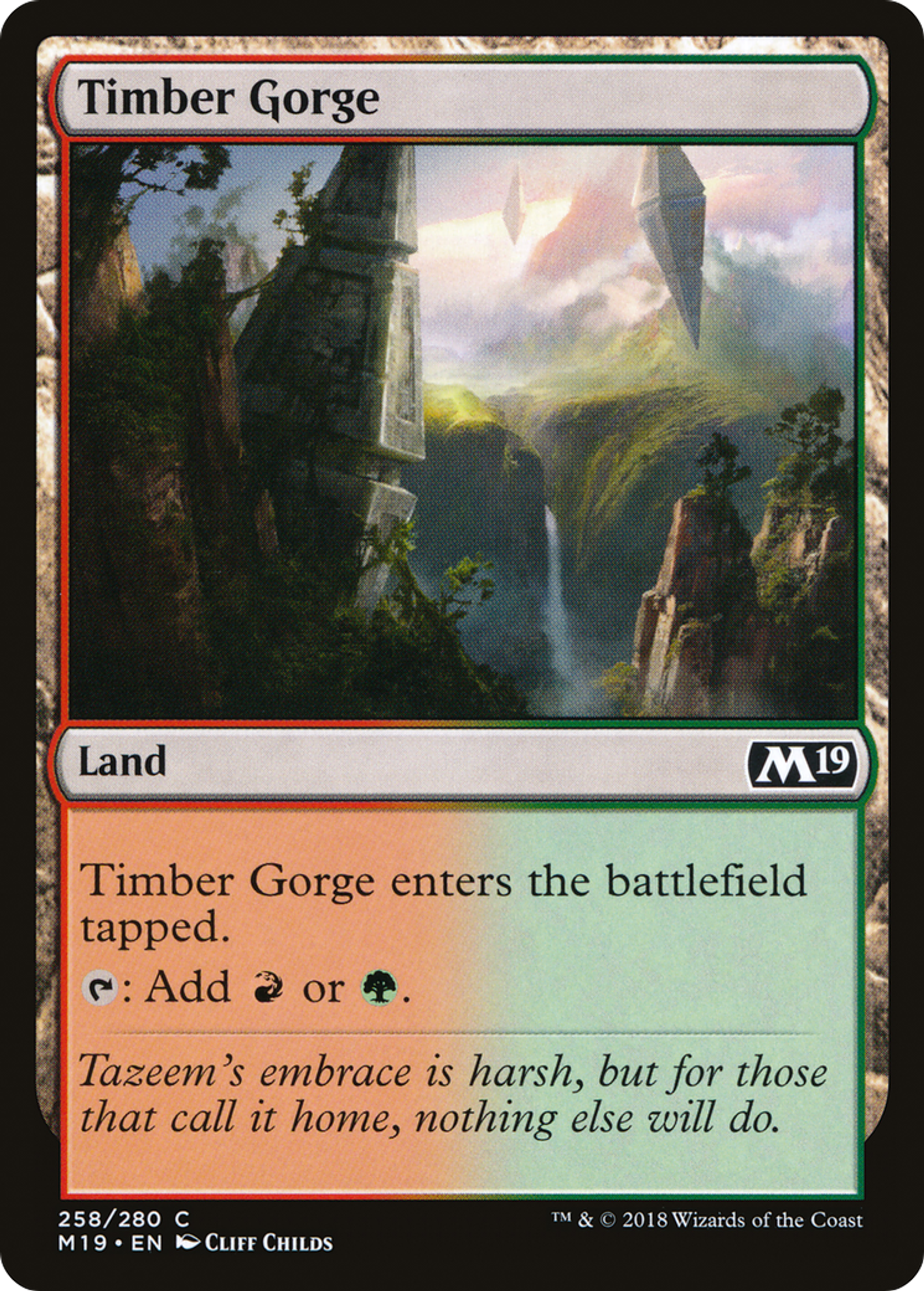 Timber Gorge — Core Set 2019 — Magic: The Gathering