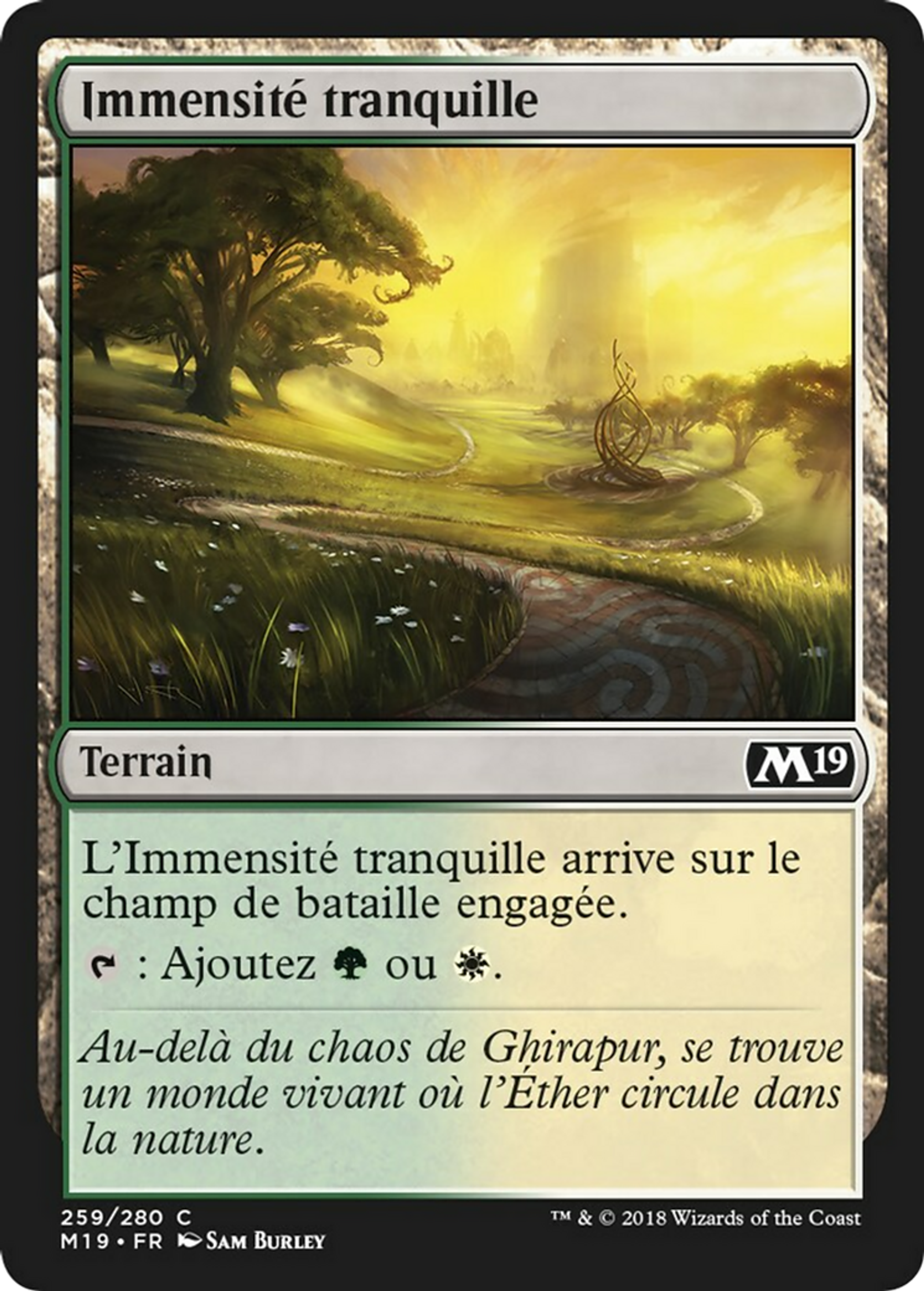 Immensité tranquille — Core Set 2019 — Magic: The Gathering
