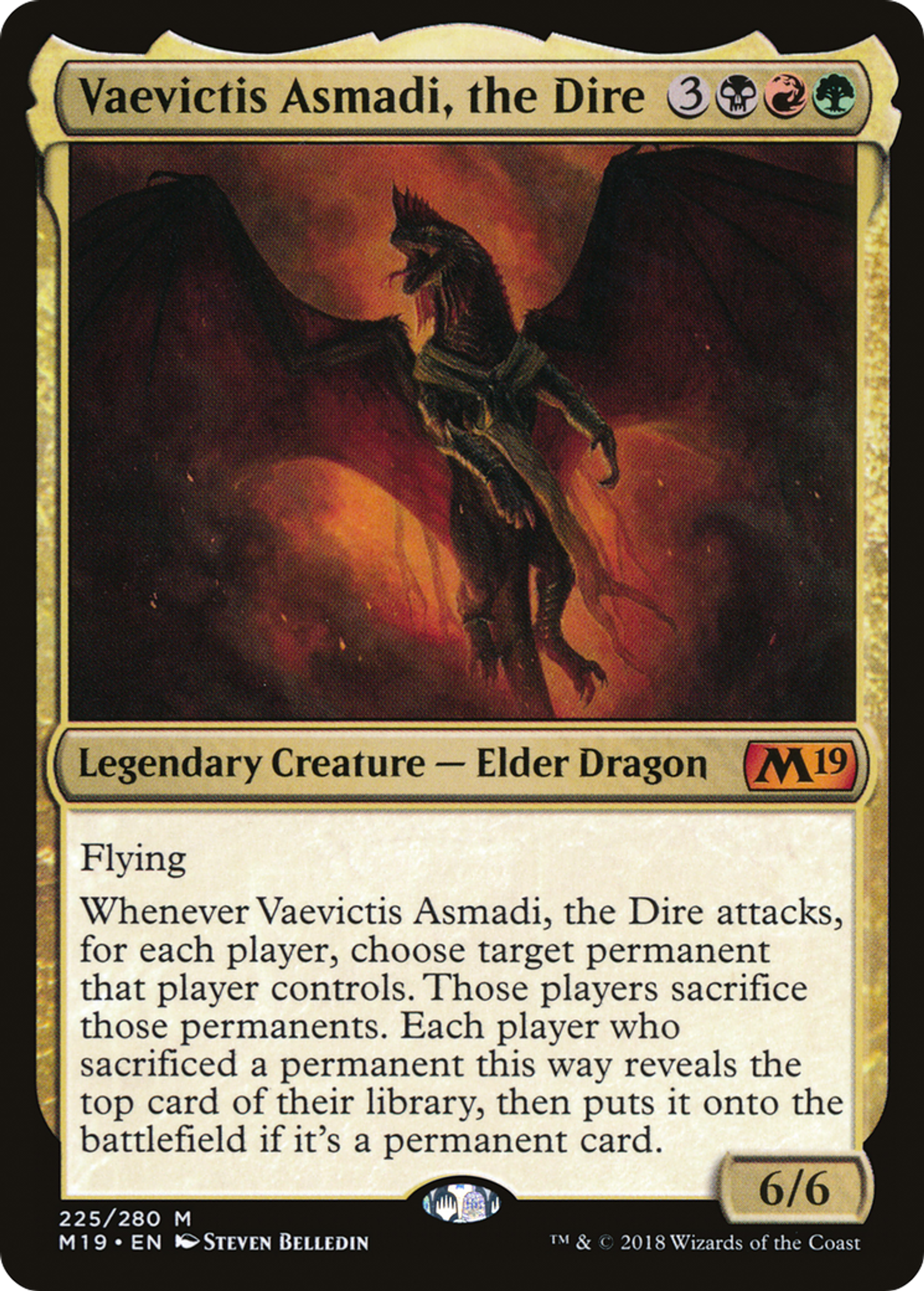 Vaevictis Asmadi, the Dire — Core Set 2019 — Magic: The Gathering