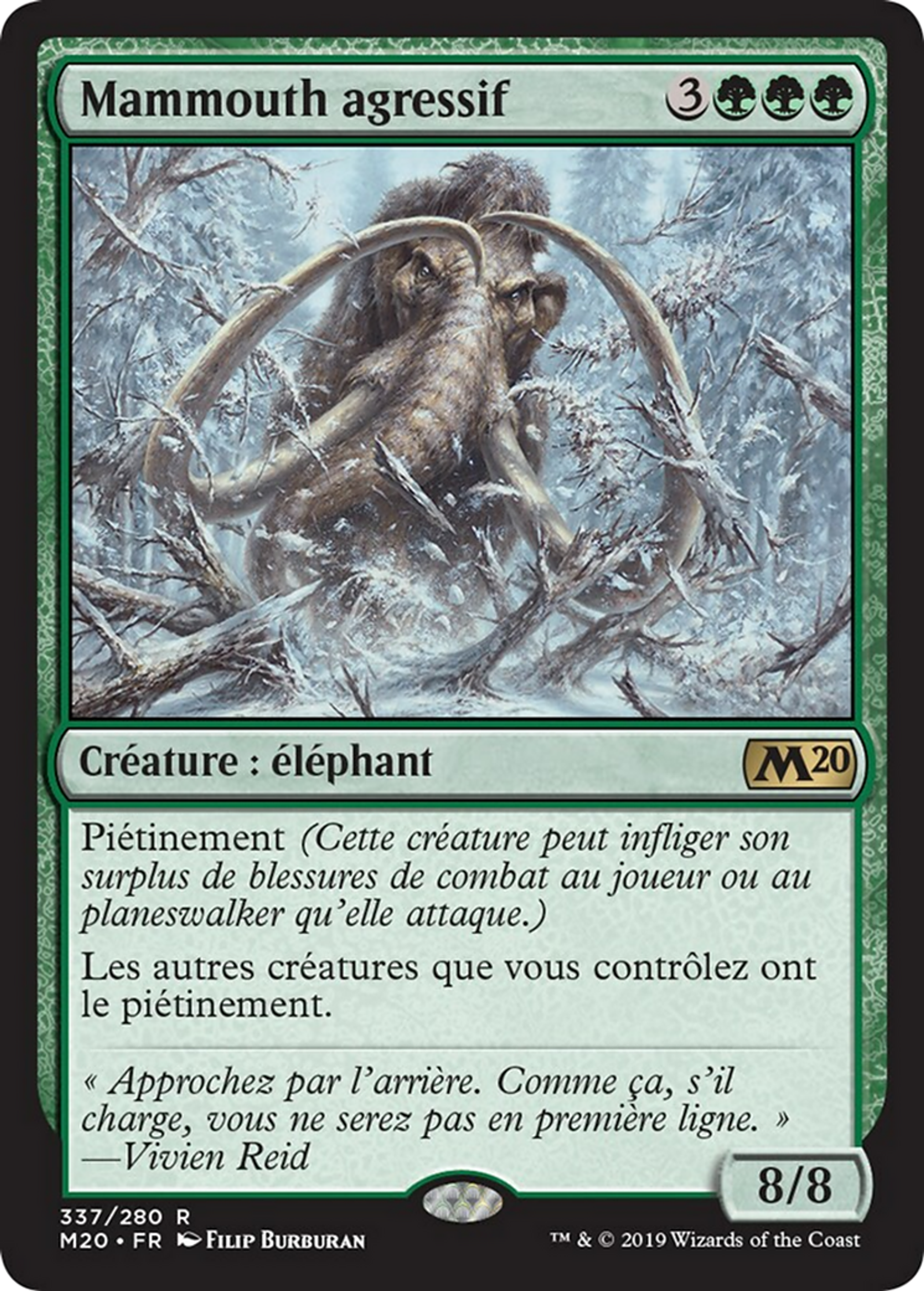 Mammouth agressif — Core Set 2020 — Magic: The Gathering