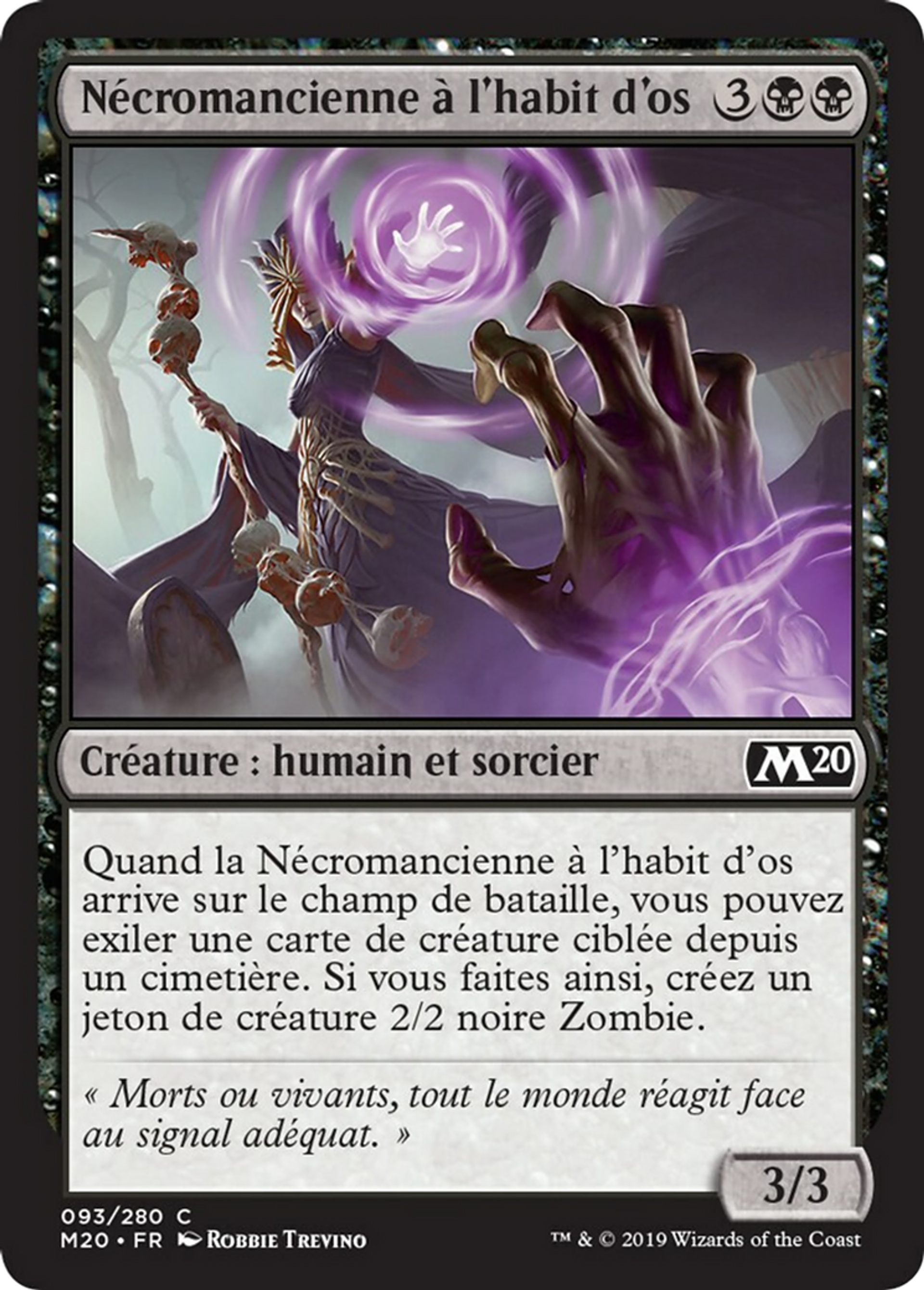 Nécromancienne à l'habit d'os — Core Set 2020 — Magic: The Gathering