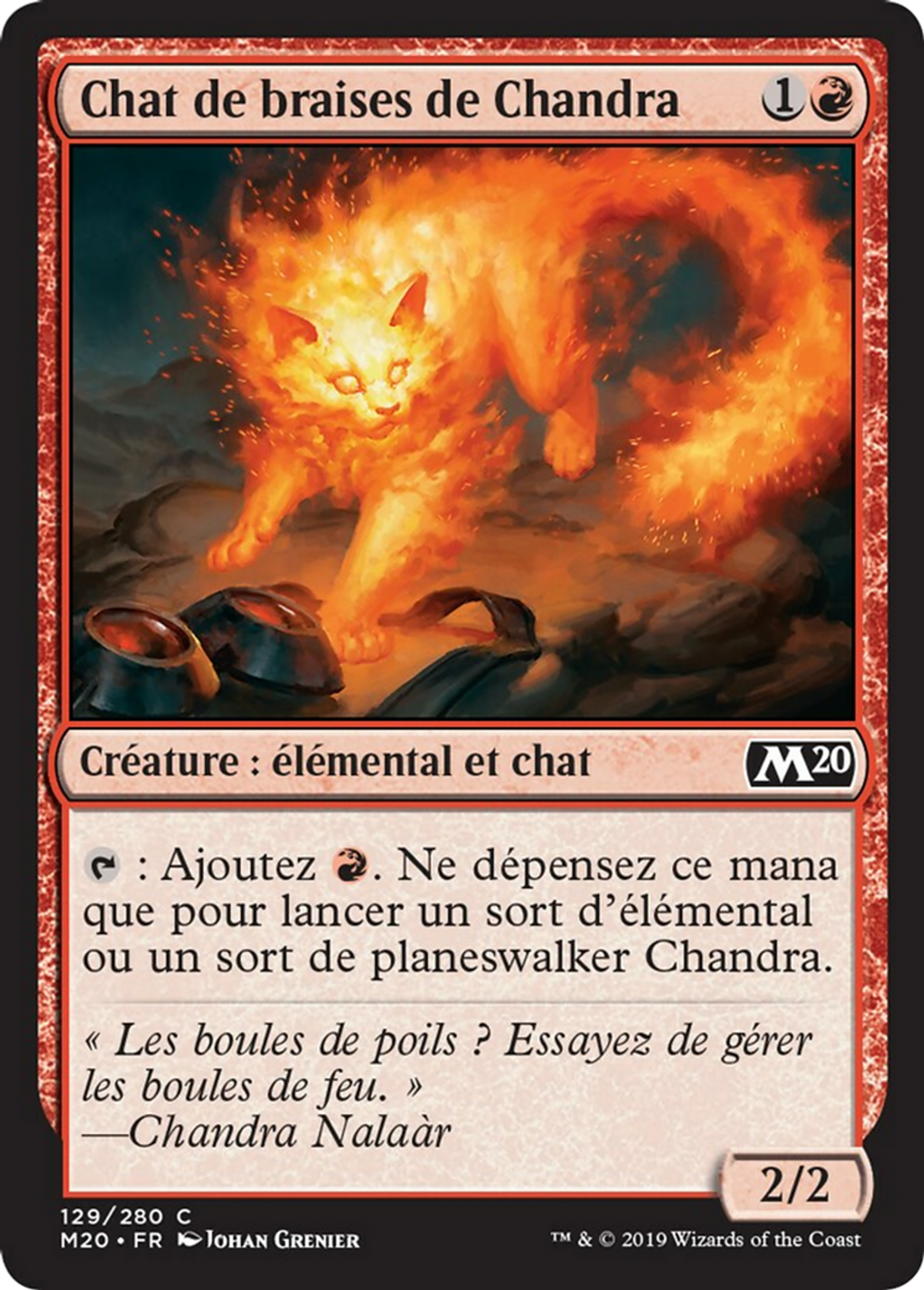 Chat de braises de Chandra — Core Set 2020 — Magic: The Gathering