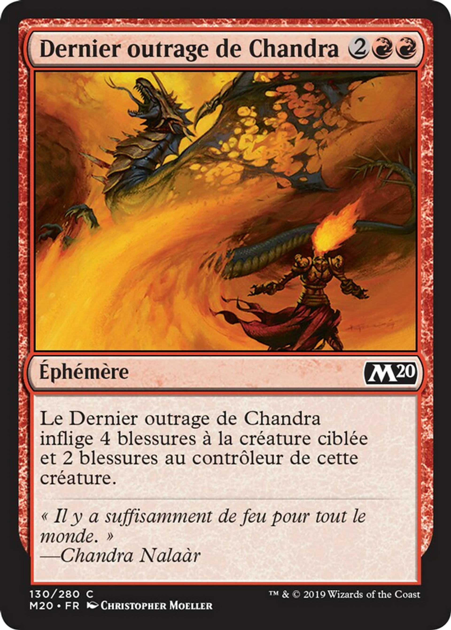 Dernier outrage de Chandra — Core Set 2020 — Magic: The Gathering
