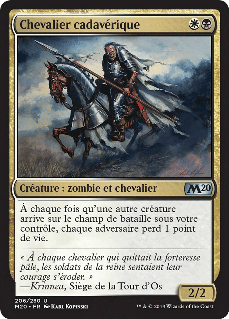 Chevalier cadavérique — Core Set 2020 — Magic: The Gathering