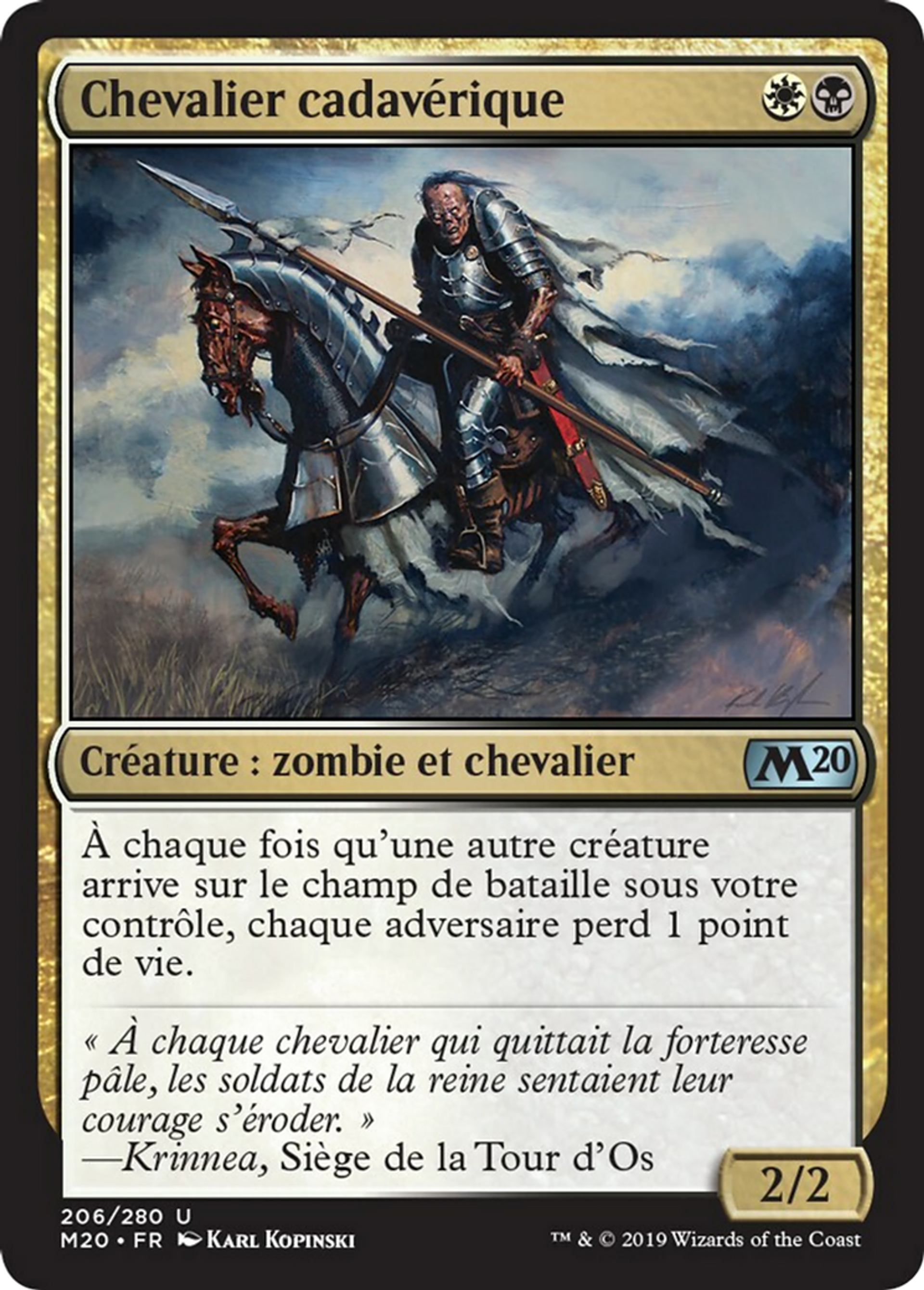 Chevalier cadavérique — Core Set 2020 — Magic: The Gathering