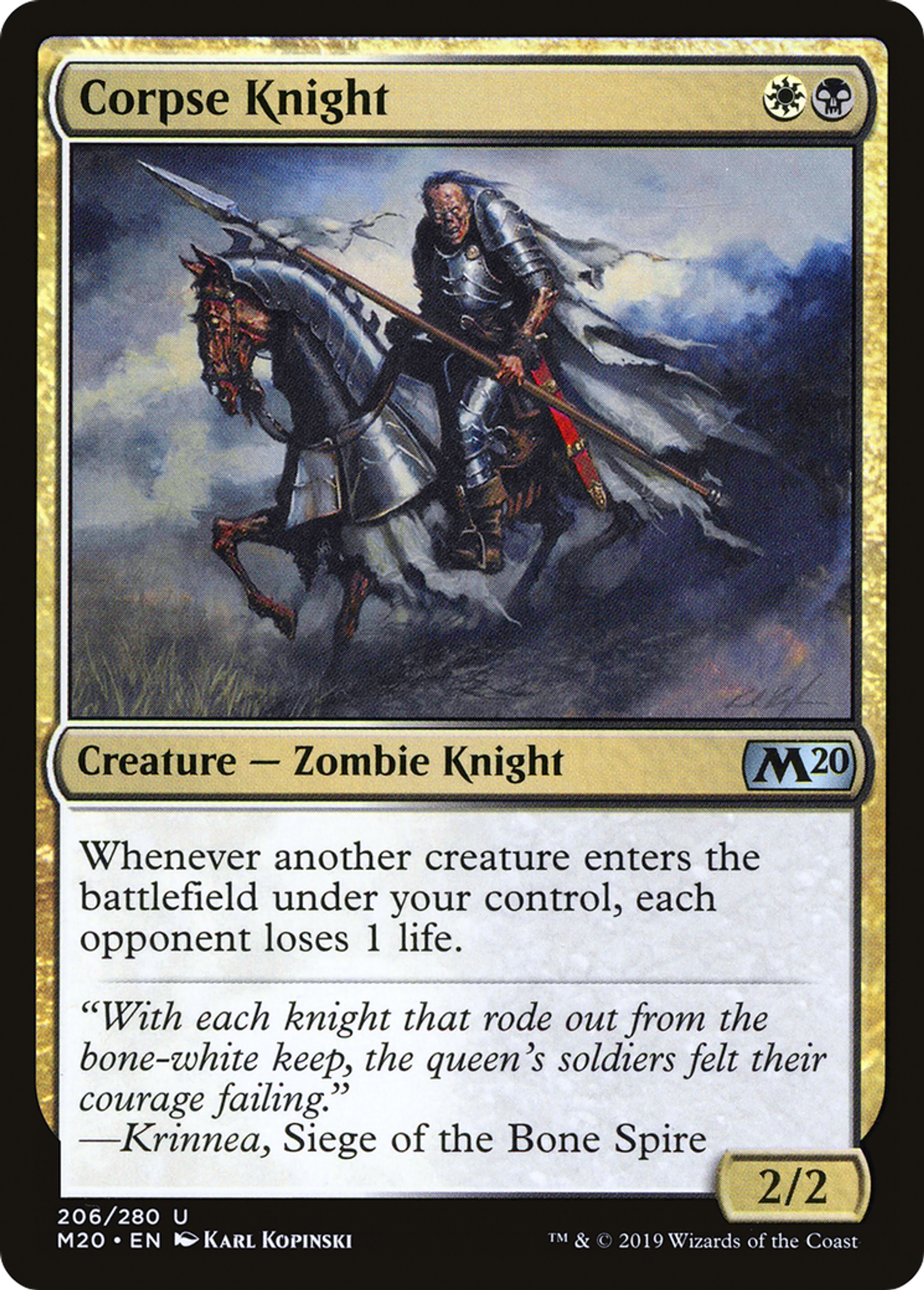 Chevalier cadavérique — Core Set 2020 — Magic: The Gathering