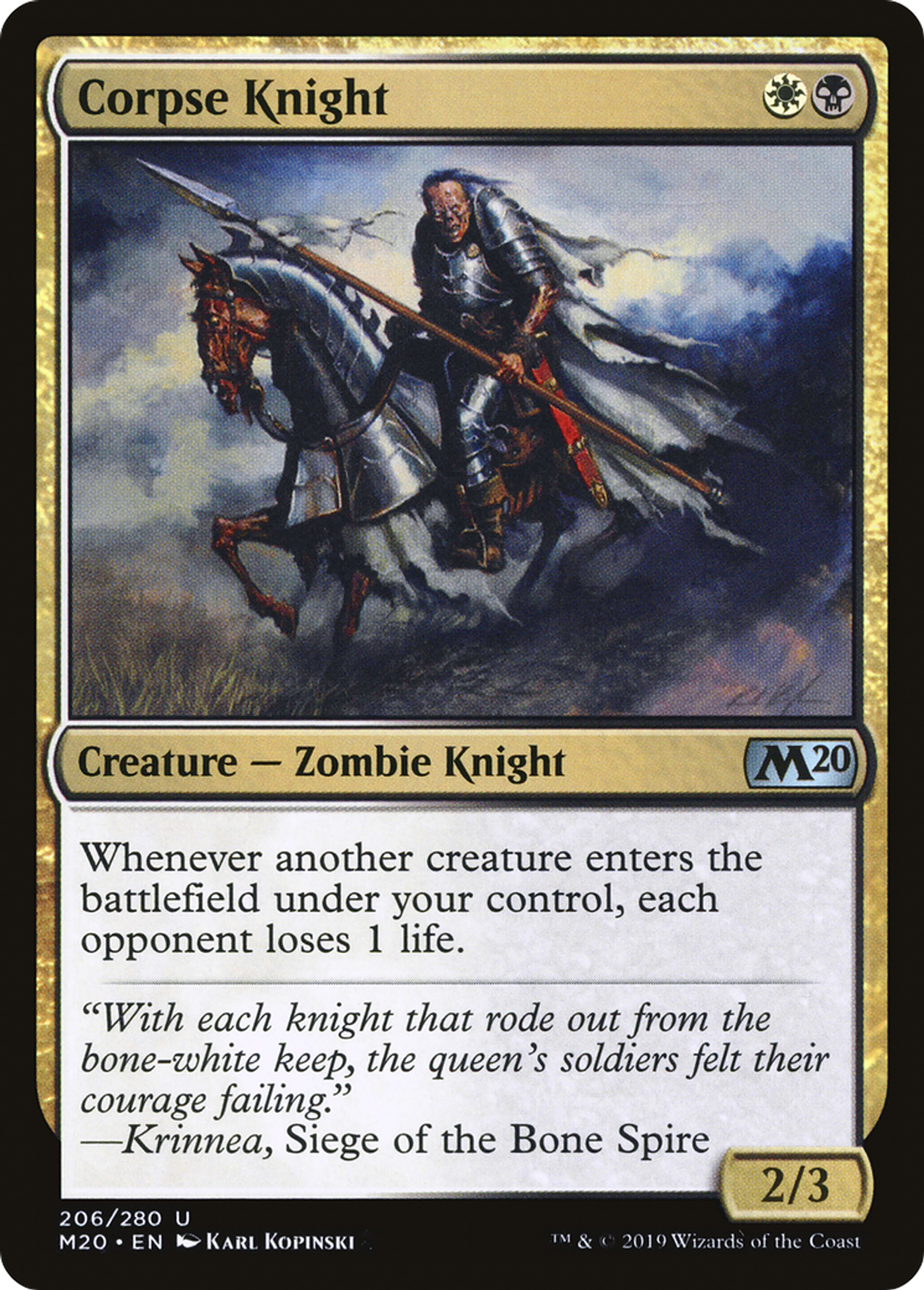 Corpse Knight — Core Set 2020 — Magic: The Gathering