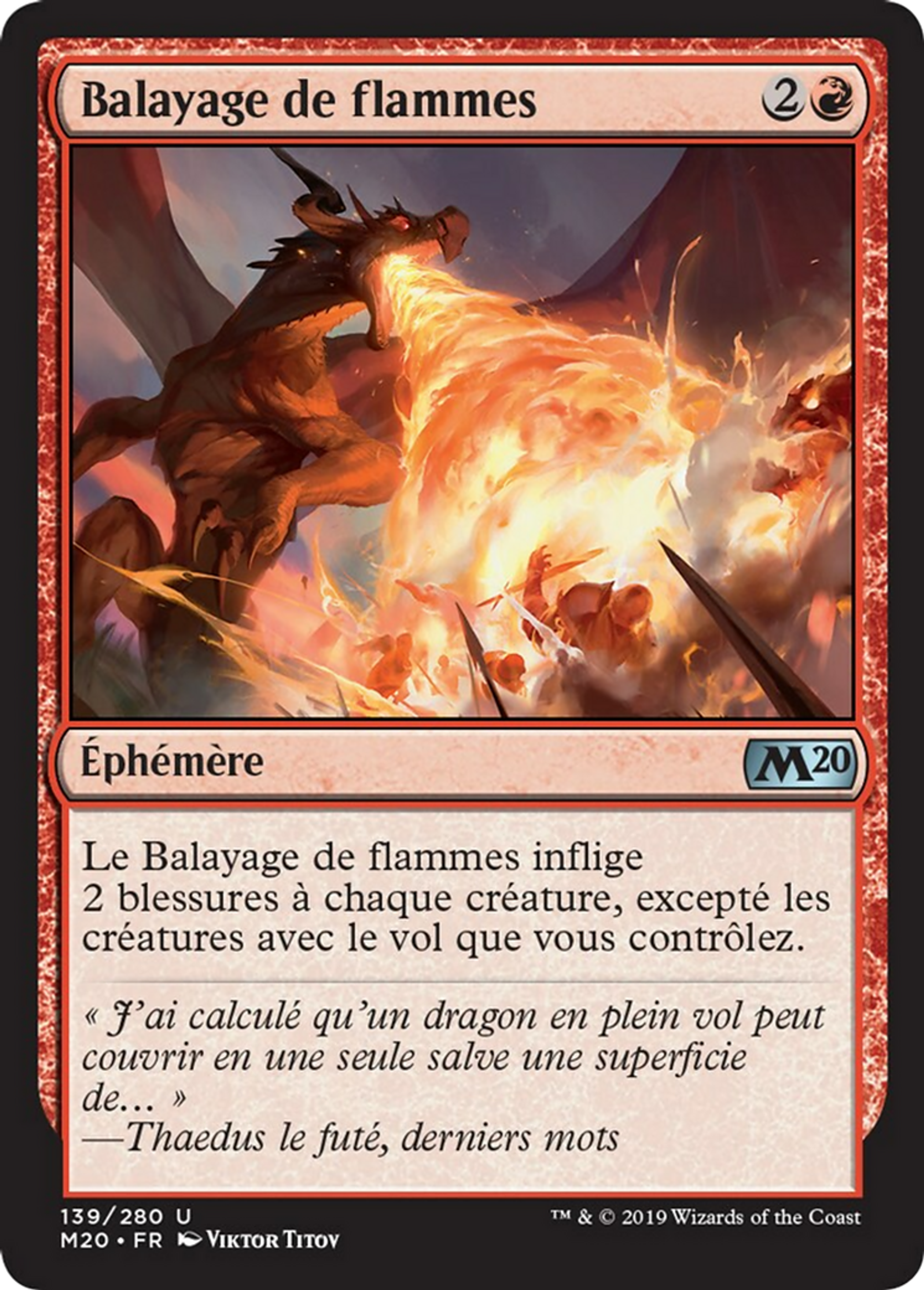 Balayage de flammes — Core Set 2020 — Magic: The Gathering