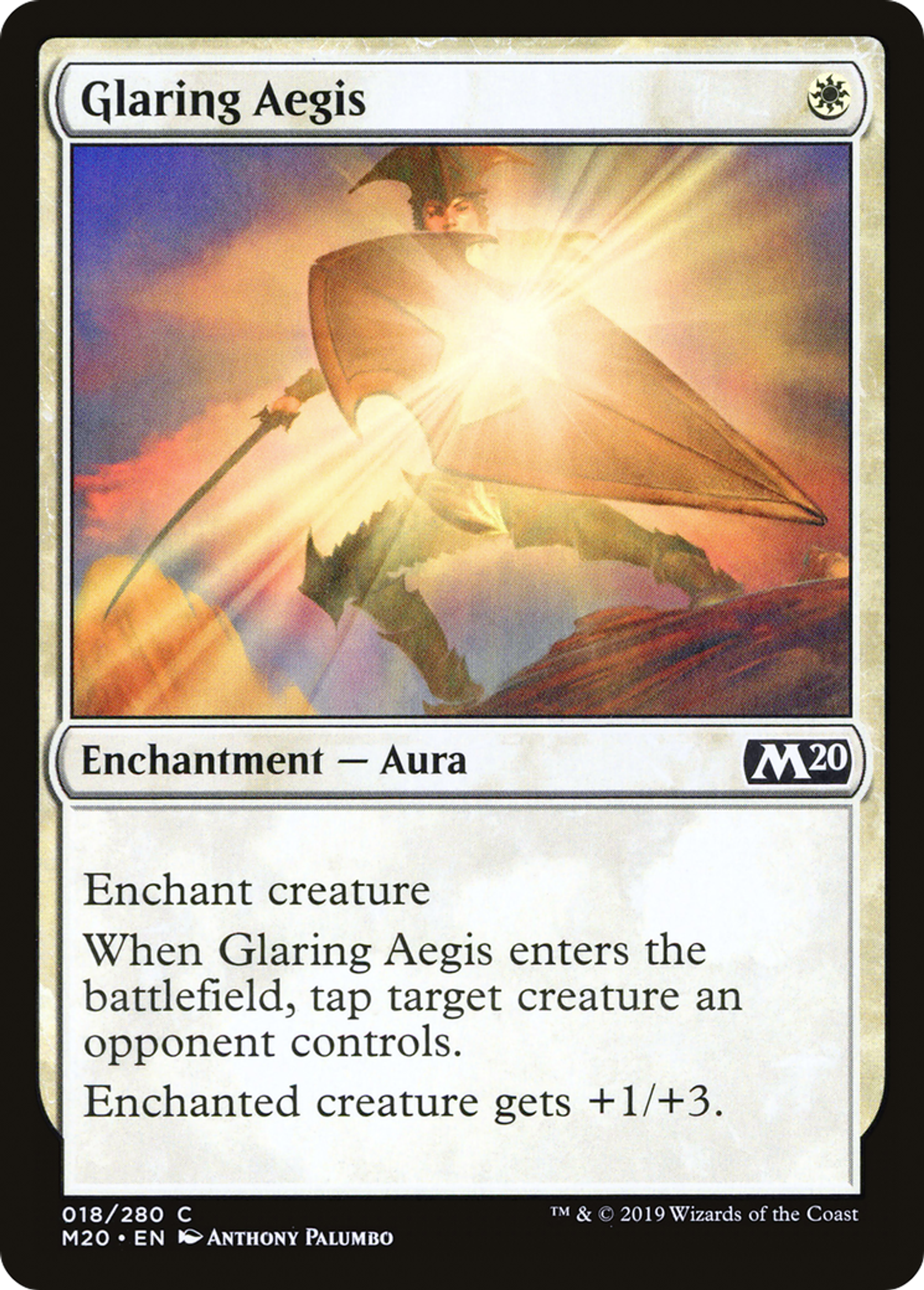 Glaring Aegis — Core Set 2020 — Magic: The Gathering