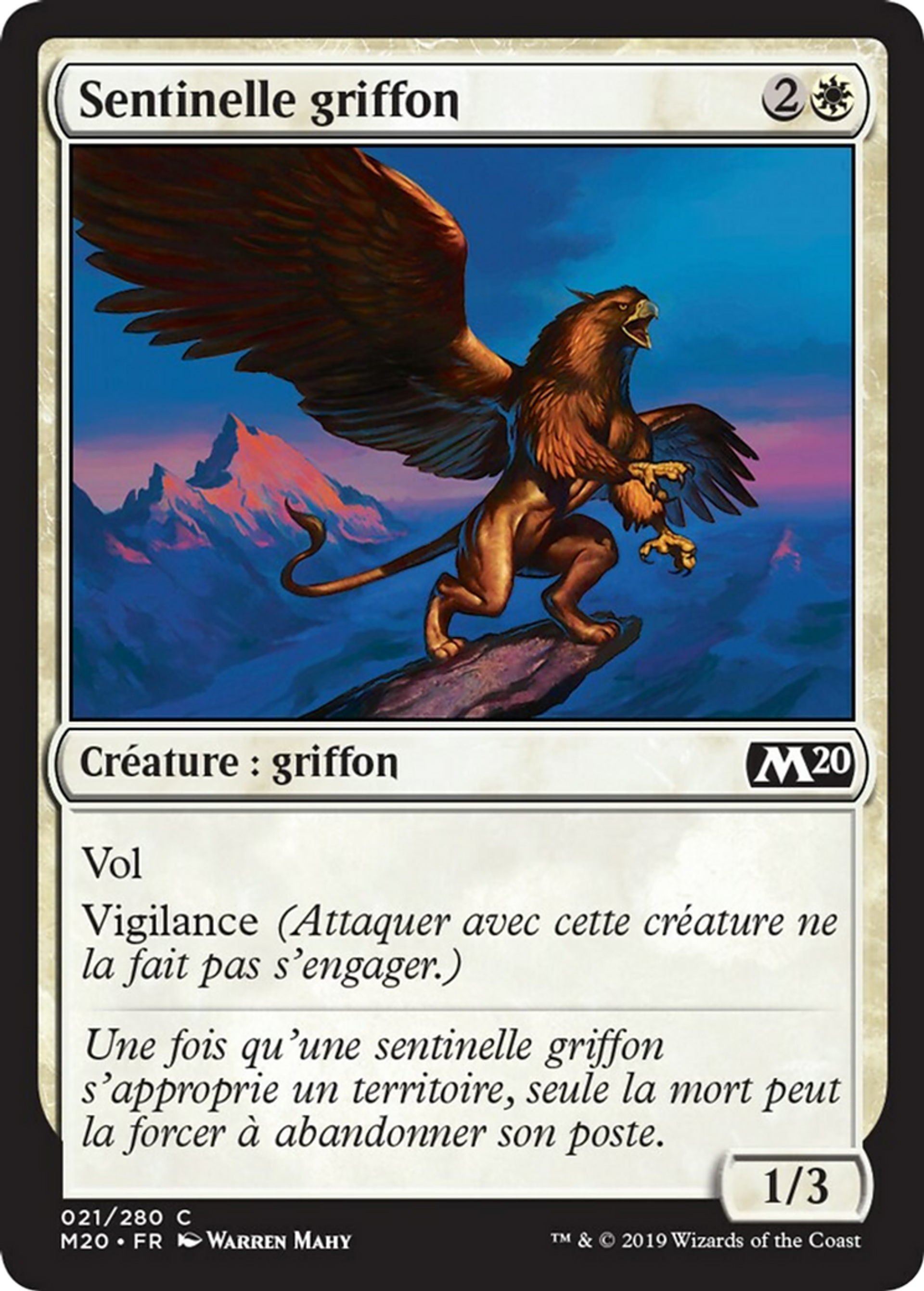 Sentinelle griffon — Core Set 2020 — Magic: The Gathering