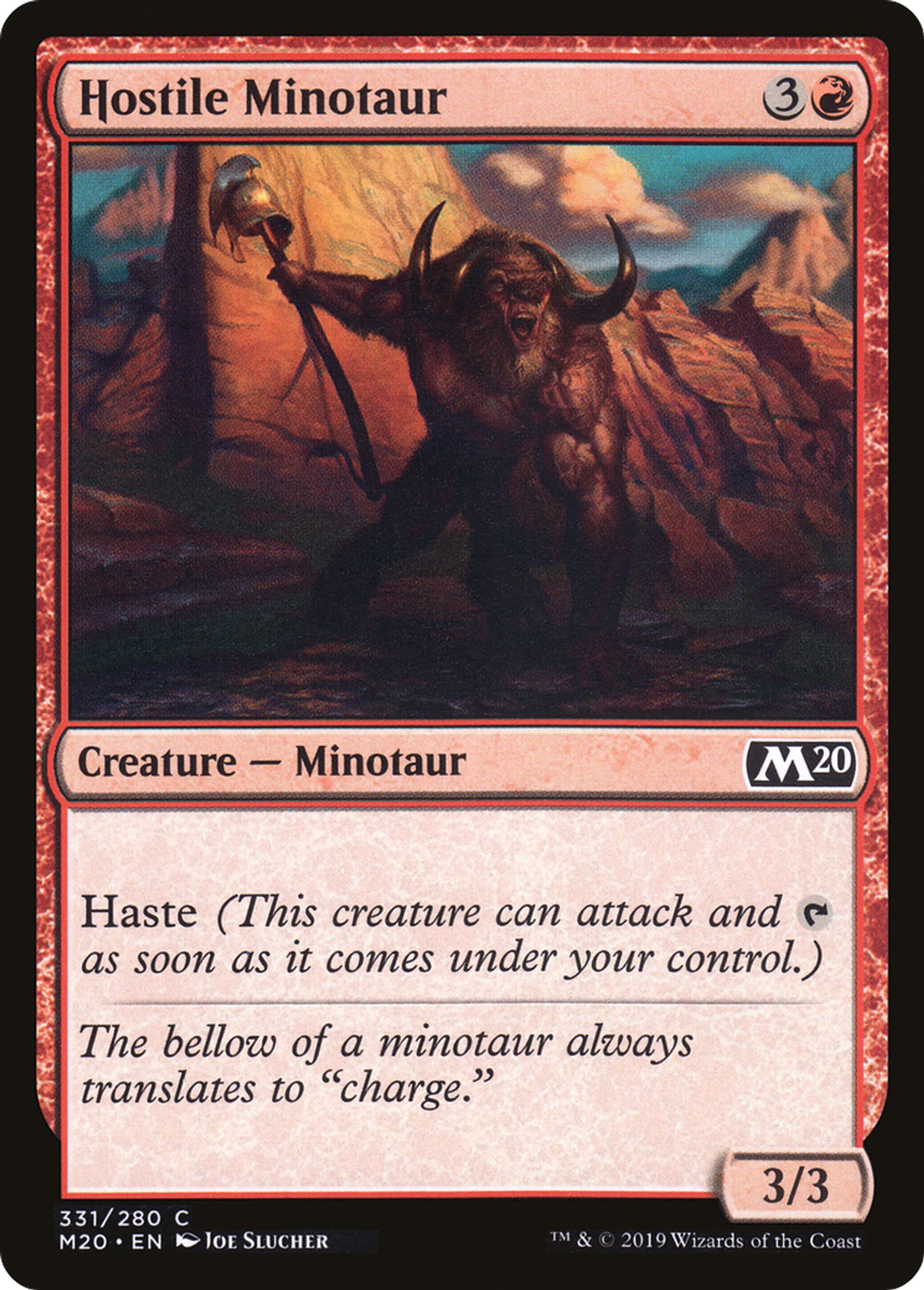 Hostile Minotaur — Core Set 2020 — Magic: The Gathering