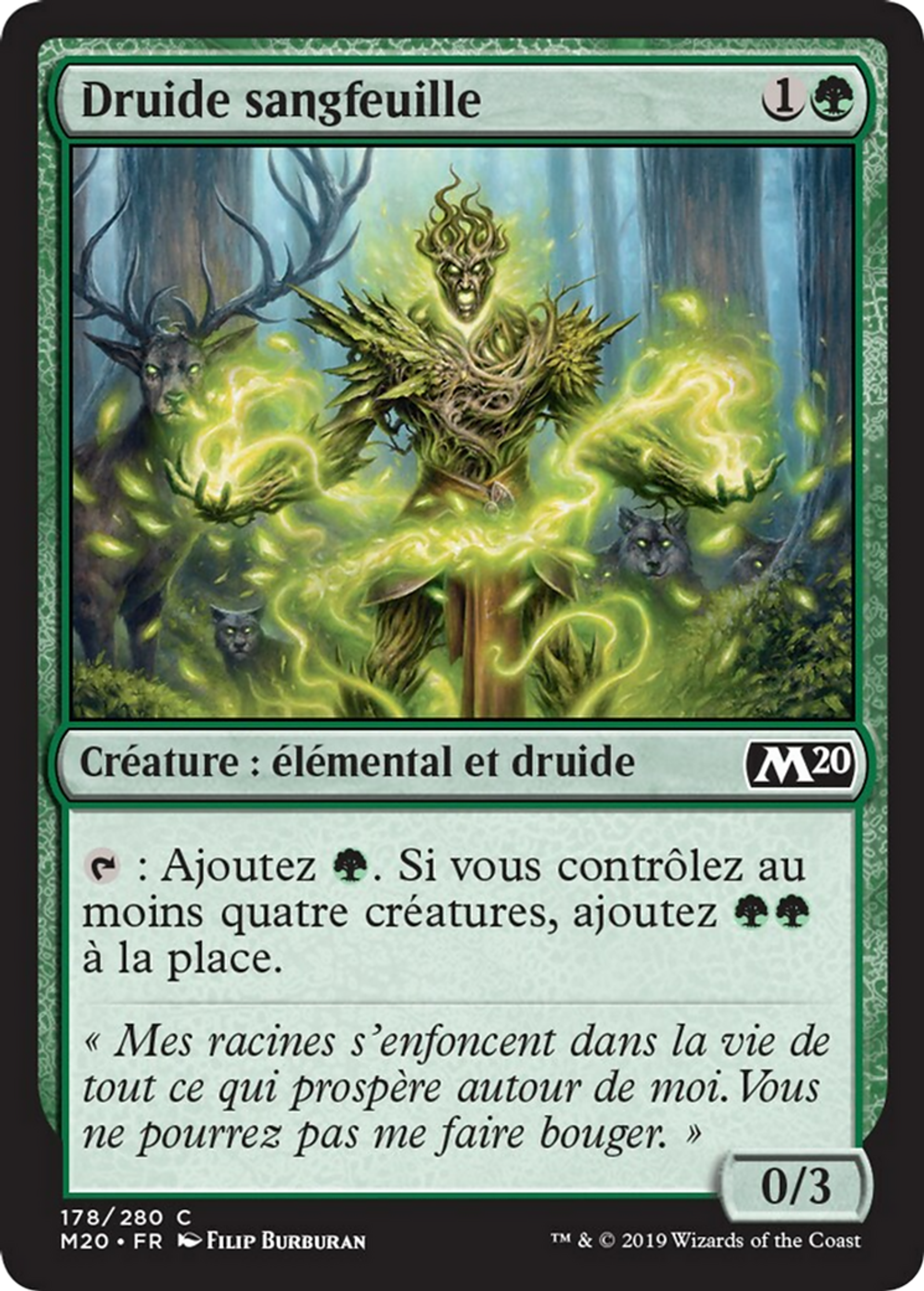 Druide sangfeuille — Core Set 2020 — Magic: The Gathering