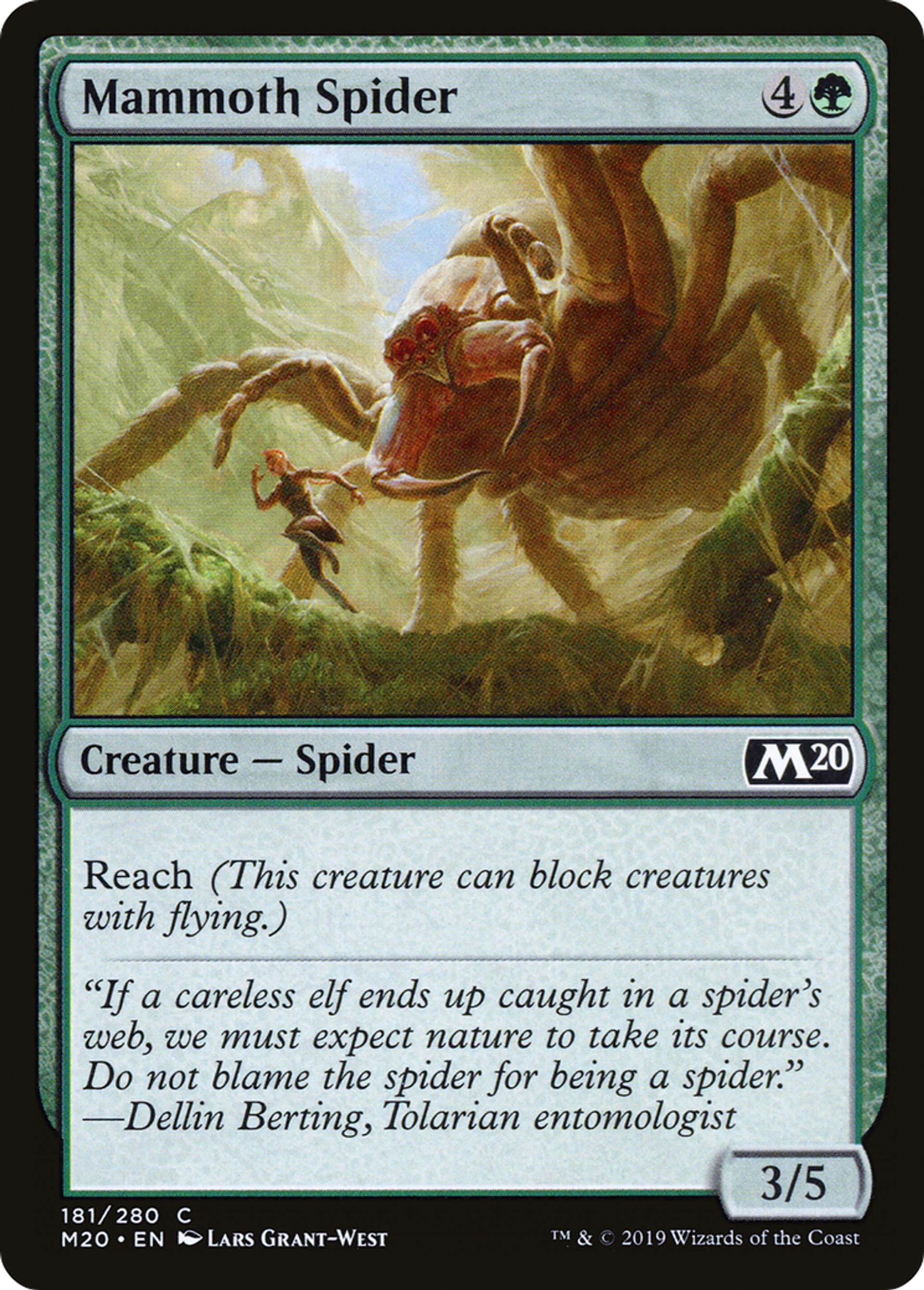 Araignée mammouth — Core Set 2020 — Magic: The Gathering